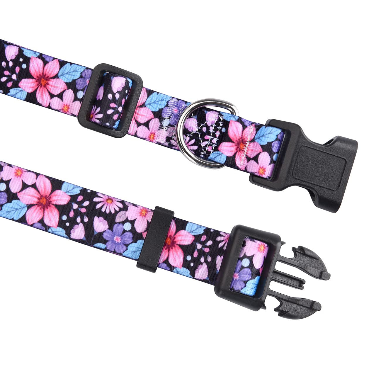 Hqyddmi Soft Comfy Pet Collar And Leash Set, Floral Pattern For Small Medium Large Dogs