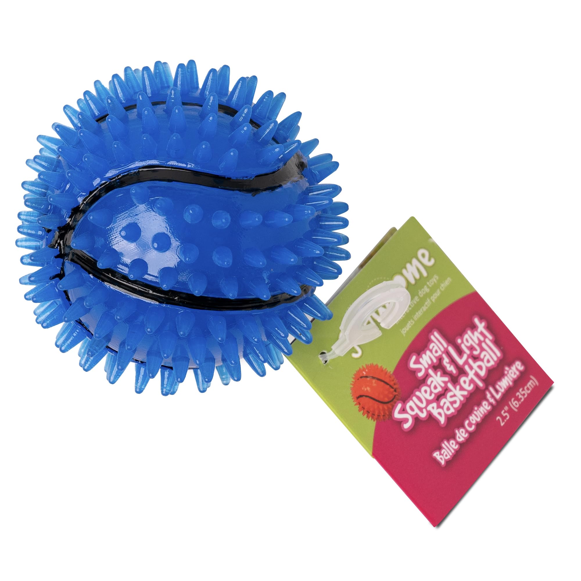 Gnawsome Dog Toys - 2.5-Inch Spiky Squeaker Basketball - Small - Dental & Gum Wellness - Stimulating Fun - Hidden Squeaker - Dur