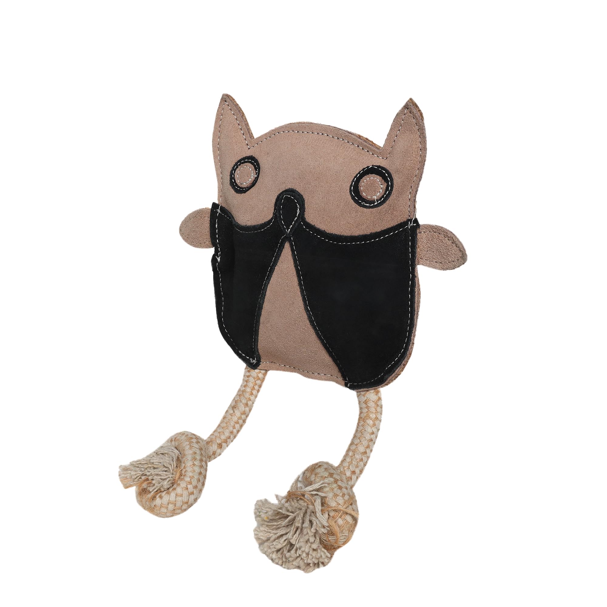 Pet En Care Premium Leather Owl Dog Toy | Dog Chew Toy With Cotton Rope | Interactive Fetch & Tug Toy |