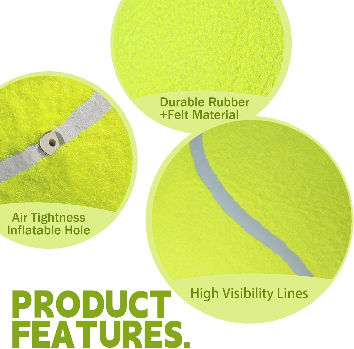TYLIN Giant 9.5'' Dog Tennis Ball - Funny Outdoor Sports Ball Yellow Big Tennis Balls for Birthday Gift