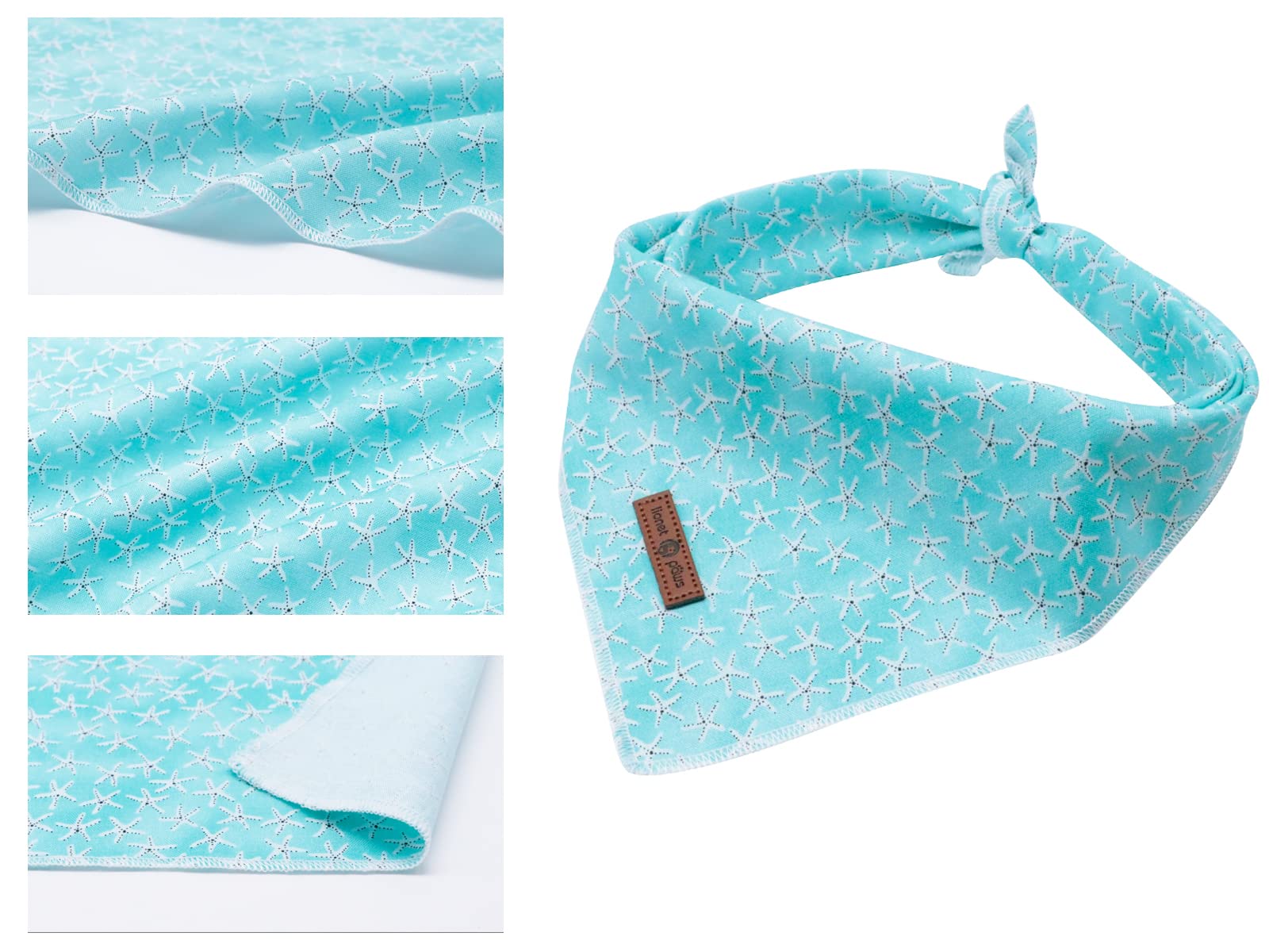 Lionet Paws Summer Dog Bandanas 2 Pack, Blue Washable Dog Triangle Bibs Scarf Dogs Kerchief,Adjustable Triangle Holiday Scarves