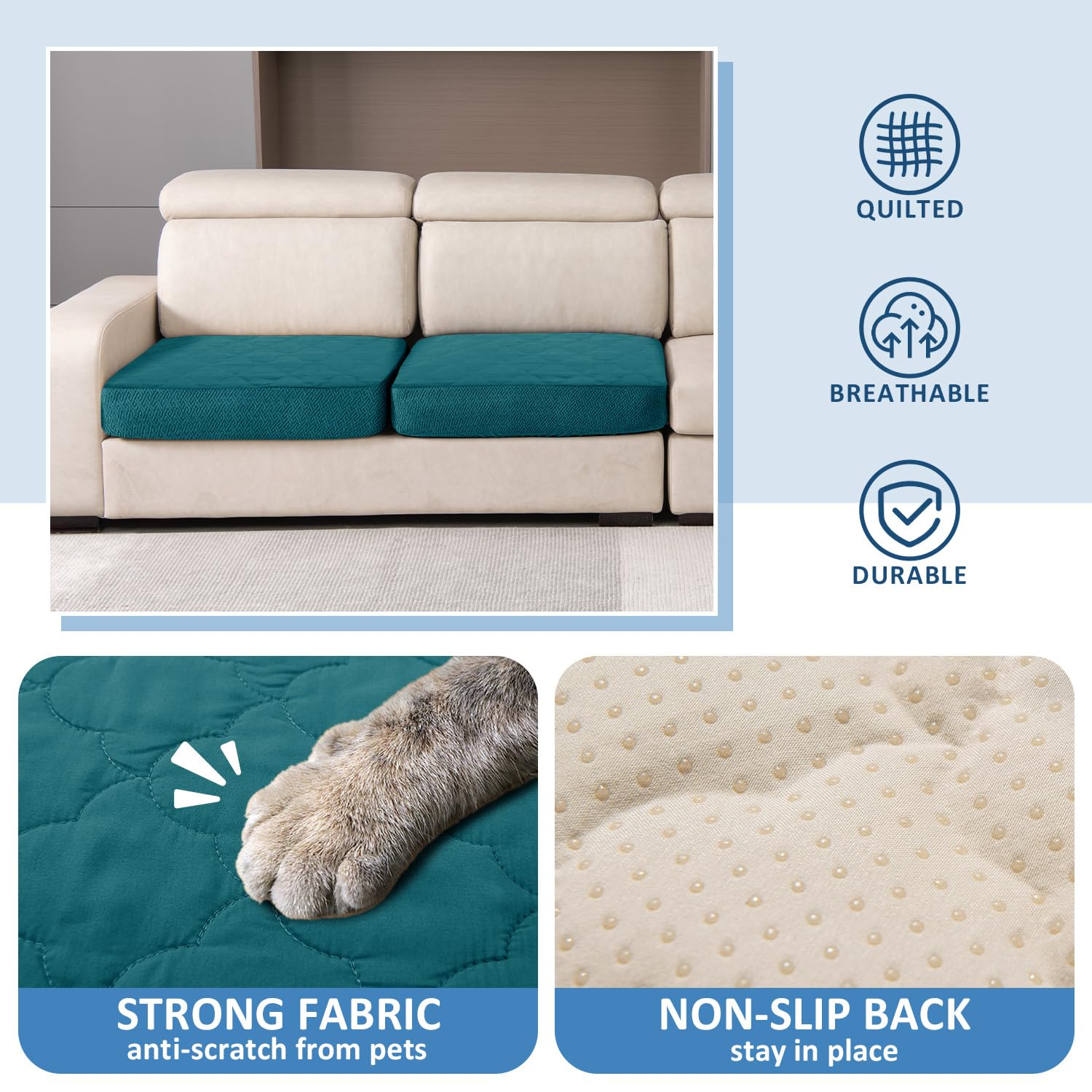 Chhkon Dog Bed Covers Replacement Washable Waterproof Pet Puppy Bed Cover For Dog(Peacock Blue,36X27X6 Inch)