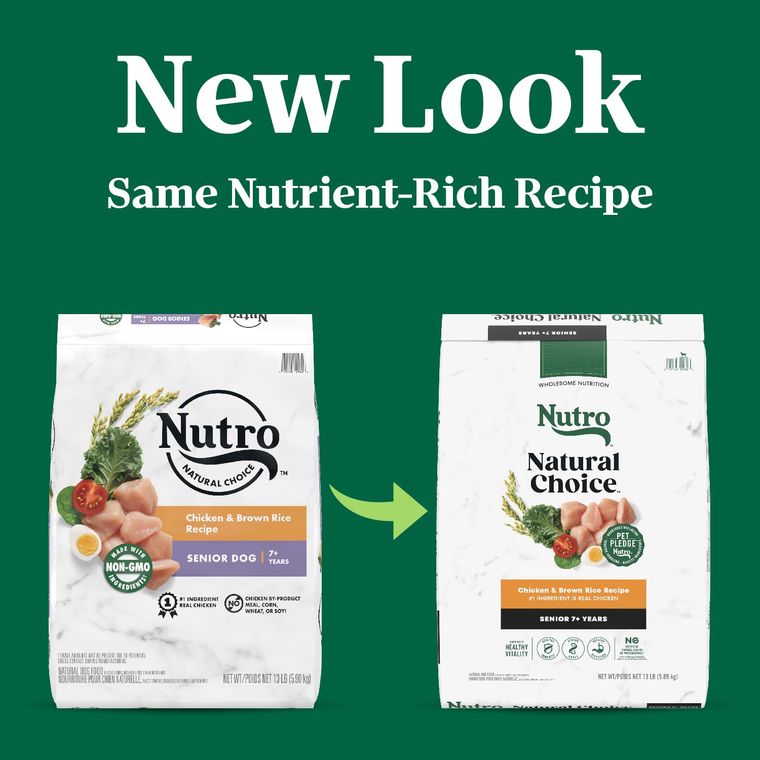 Nutro Natural Choice Senior Dry Dog Food, Chicken and Brown Rice Recipe, 13 lbs.