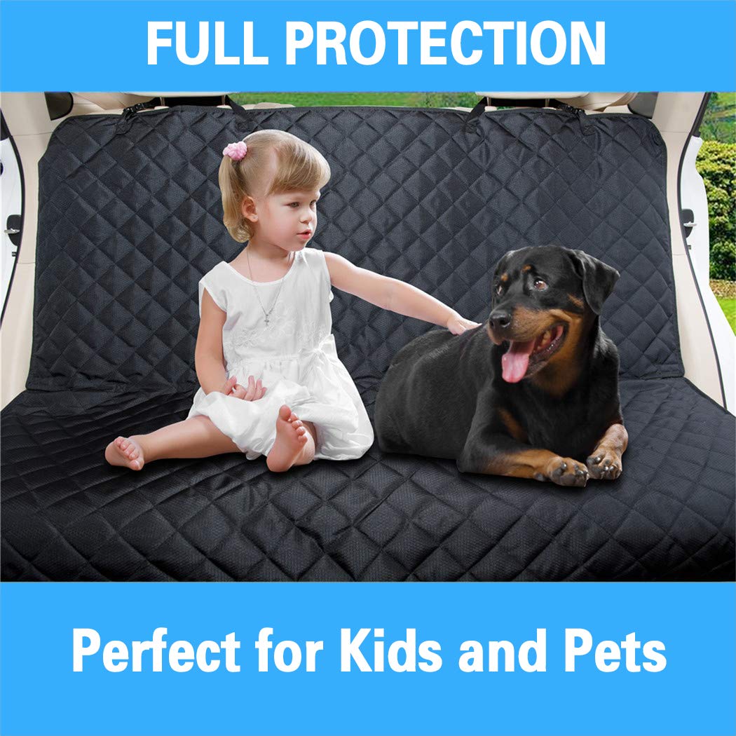 Dog Car Seat Cover Protector for Back Seat -Waterproof Rear Seat Cover for Kids Pets, Compatible Backseat for Middle Seat Belt a