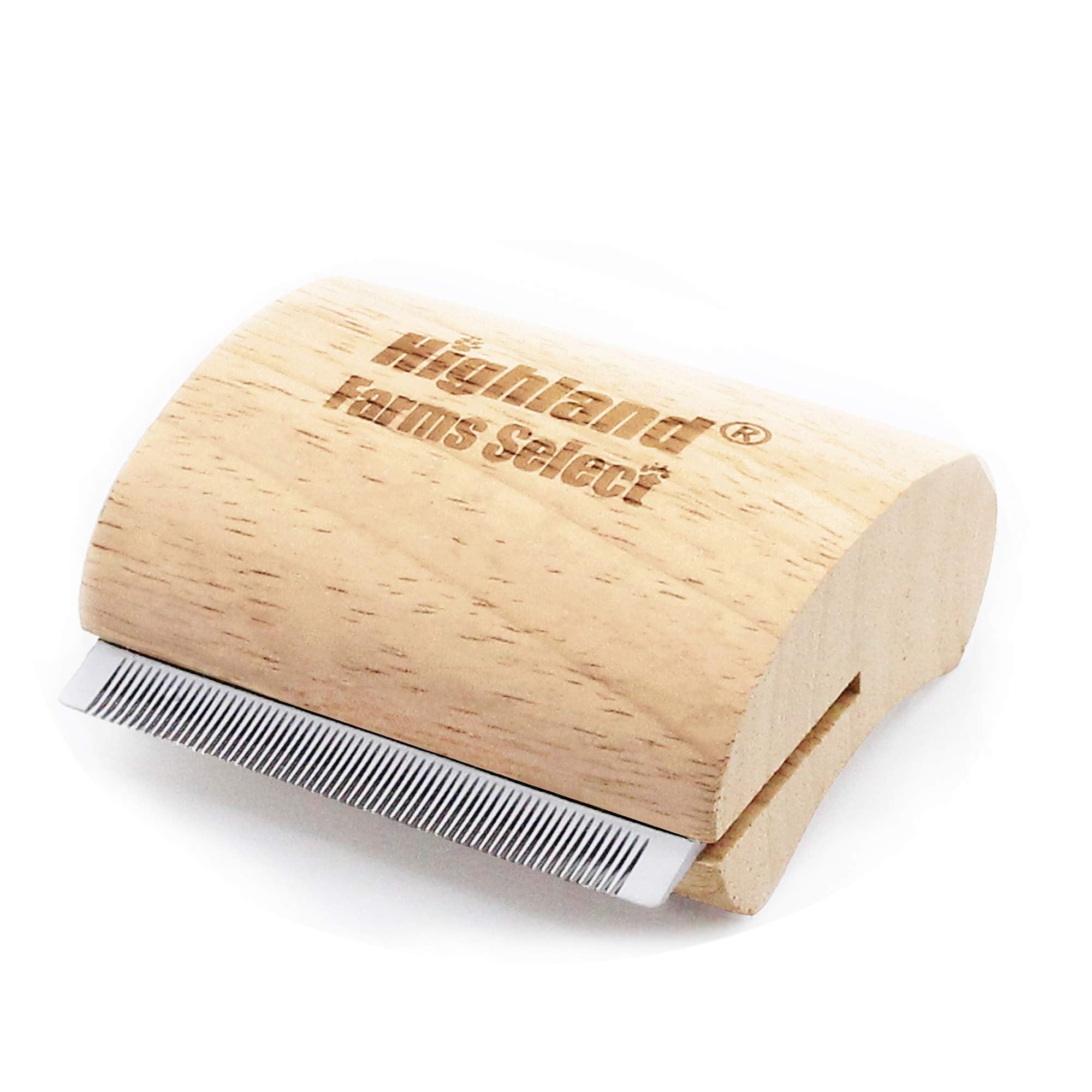 Highland Farms Select Deshedding Grooming Tool For Dogs, Cats & Horses, Ergonomic Design Wood Groom Brush, Professional Pet Groo