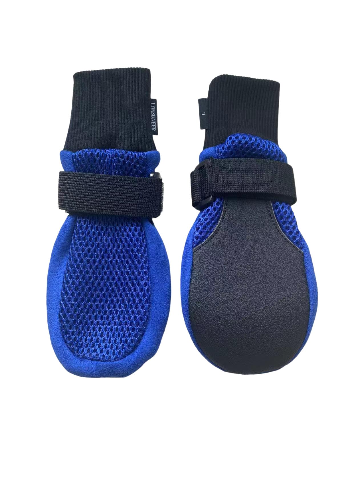 LONSUNEER Dog Boots - Breathable, Nonslip Soles, Size Large, Blue, Model 4334708596