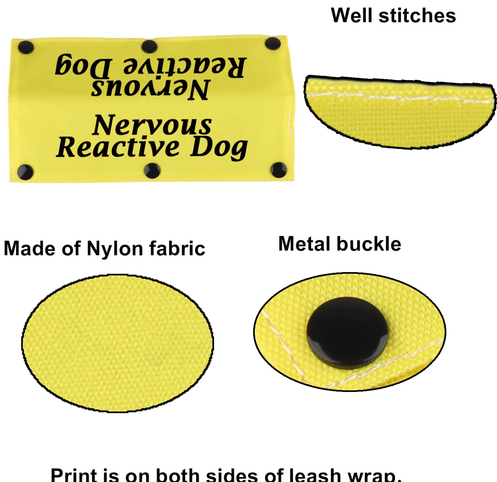 Funny Dog Leash Sleeve Nervous Reactive Dog Dog Leash Wrap Sleeve Alert Tag Pet Birthday Gift (Nervous Reactive-Ye Sleeve)