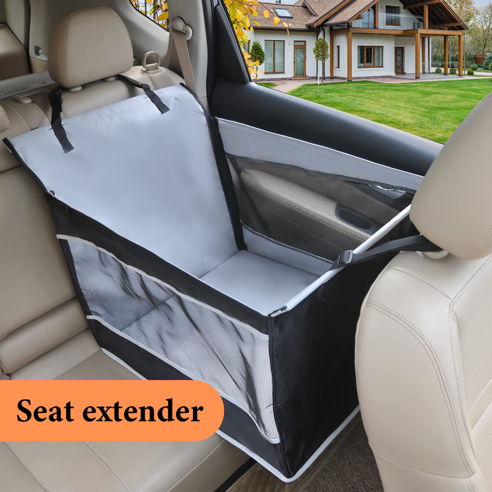 Dog Car Seat Medium Sized Dog, Car Seat For Dogs, Seat Extender With Waterproof Materials & Breathable Mesh, Dog Seat Belt For C