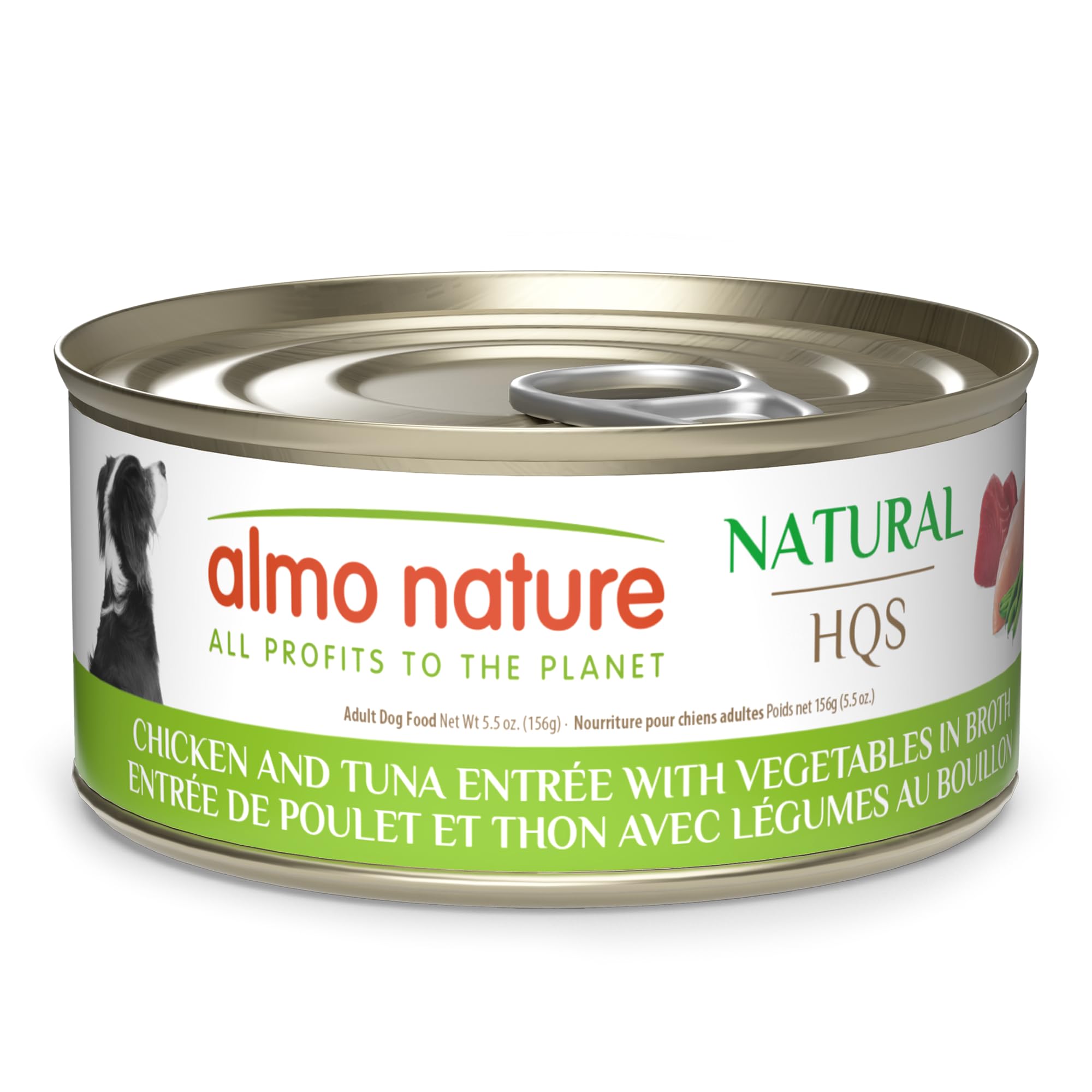 almo nature HQS Natural Wet Dog Food Chicken and Tuna Entr  e, Grain Free, Additive Free, Low Fat, GMO Free, 5.5oz Pack of 12