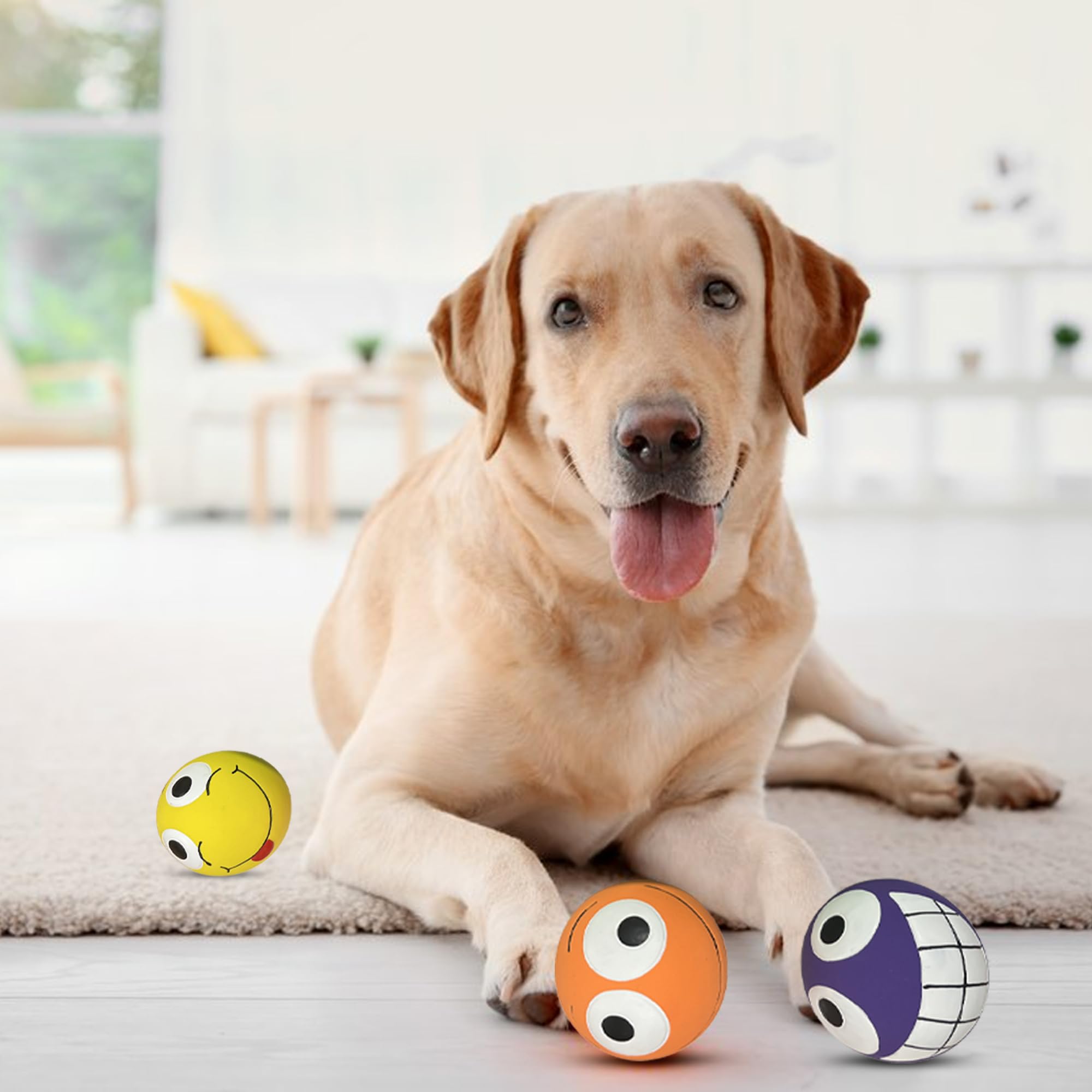 Multipet Three Peas in a Pod | Squeaky Chew Dog Toy | Fetch Interactive Pea Pod Dog Toys | 3 XL Latex Squeaky Balls | 3 (Ball Si