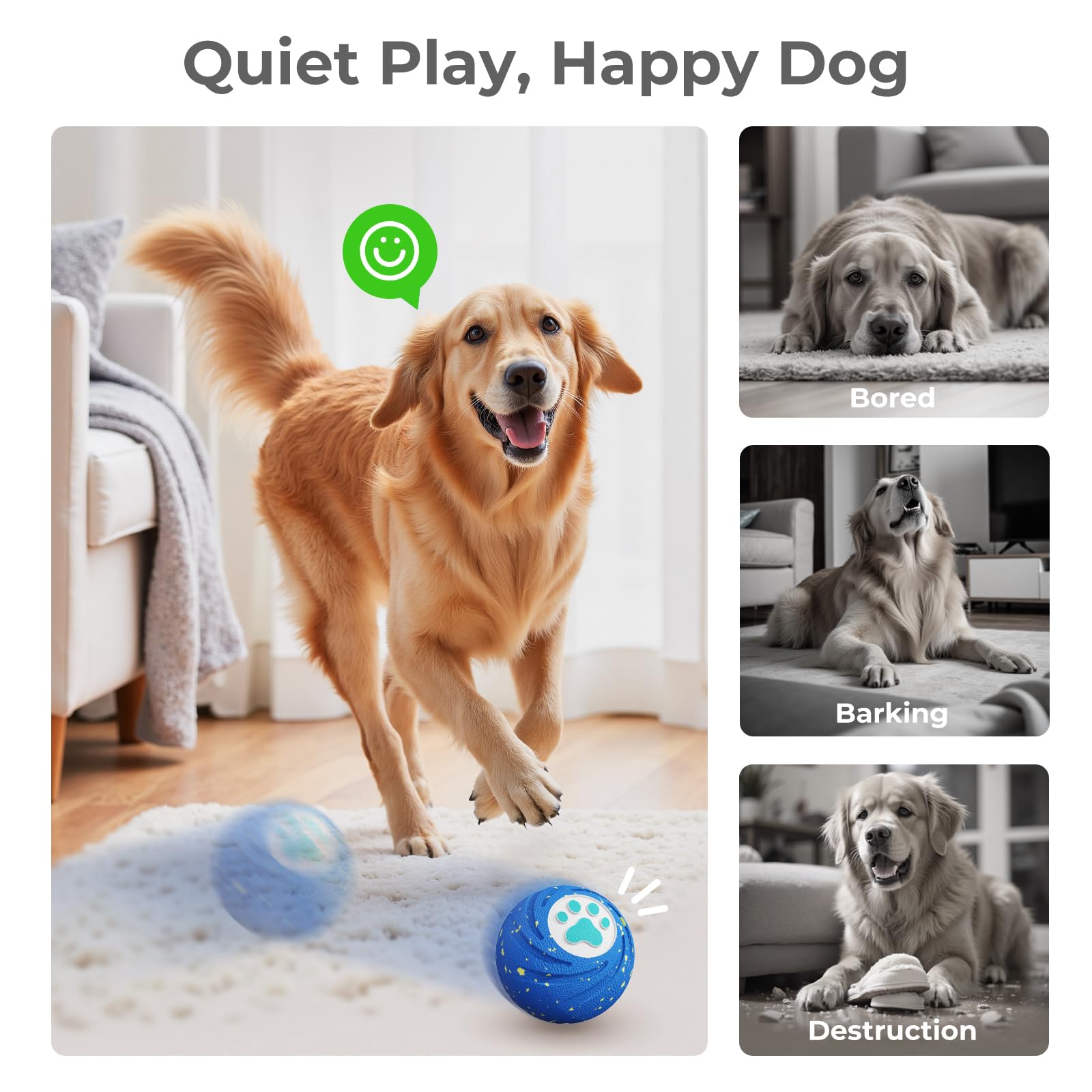 Lovkid Interactive Dog Ball Replacement Shell - Durable E-TPU Dog Toys for Aggressive Chewers, Indoor Outdoor Dog Play Toy to Ke