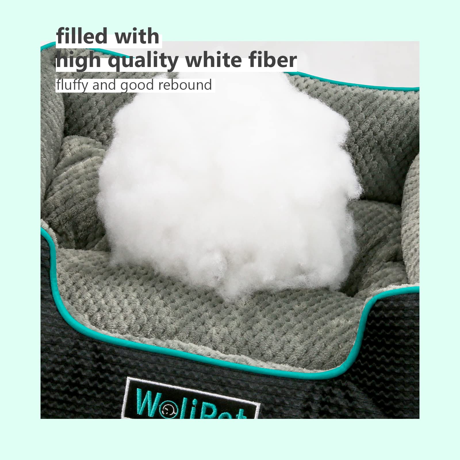 Wolipet Rectangular Dog Bed Pet Sofa Bed For Medium-Sized Dogs Machine Washable Pet Bed Anti-Slip Bottom(31''X25''X10'', L, Grey