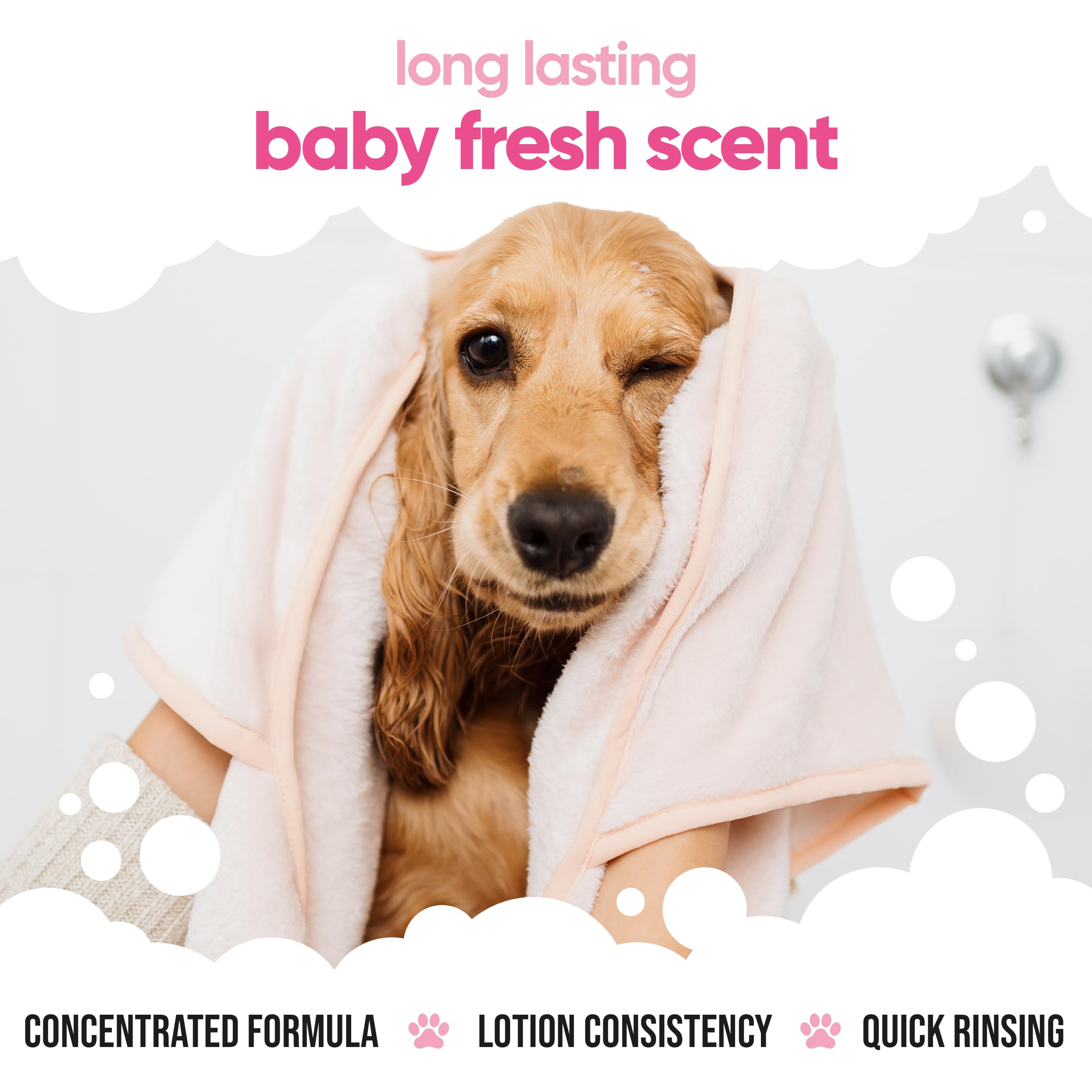 Buddycare Baby Fresh Dog Conditioner (16.90oz) Made with Aloe Vera, Argan Oil & Pro Vitamin B5 to Detangle Matted Coats & Reliev