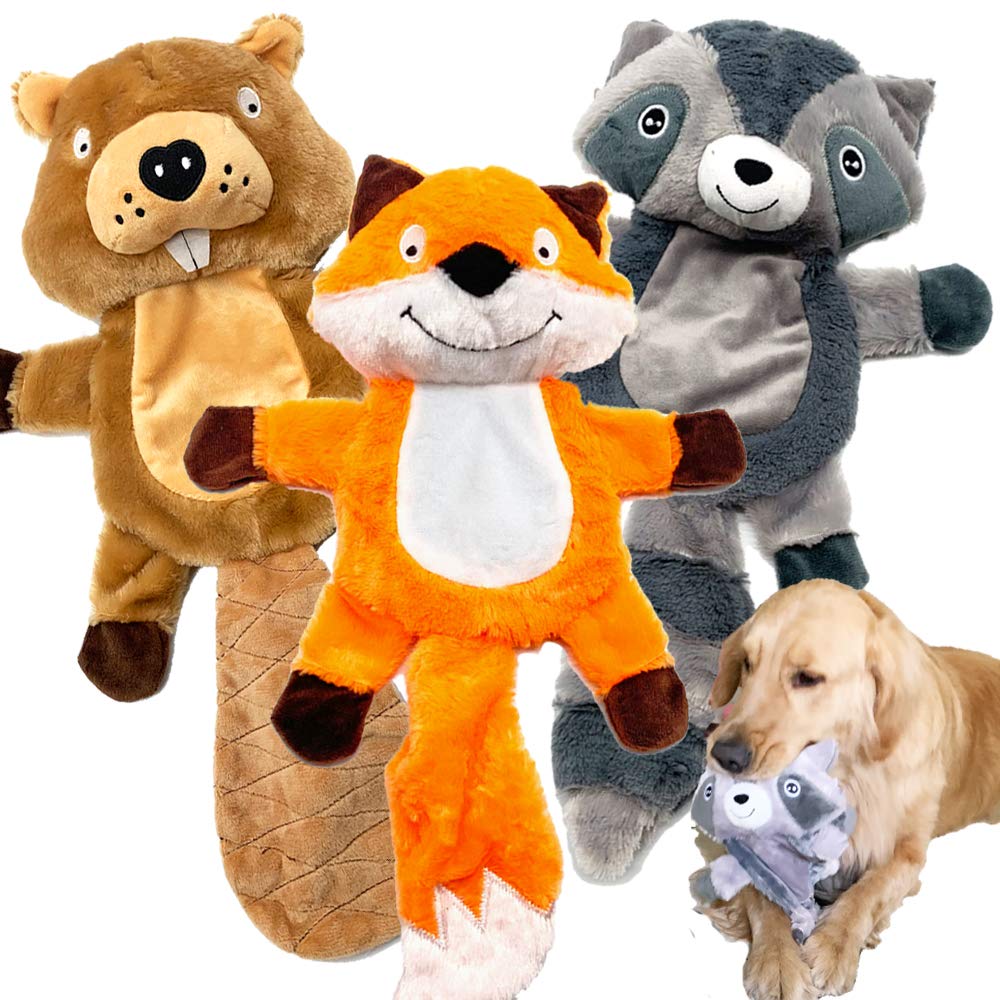 Jalousie Extra-Large Dog Squeaky Toy Interactive Rope Plush Toy for Small Medium Large Breeds Durable Dog Chew Toy (Otter)