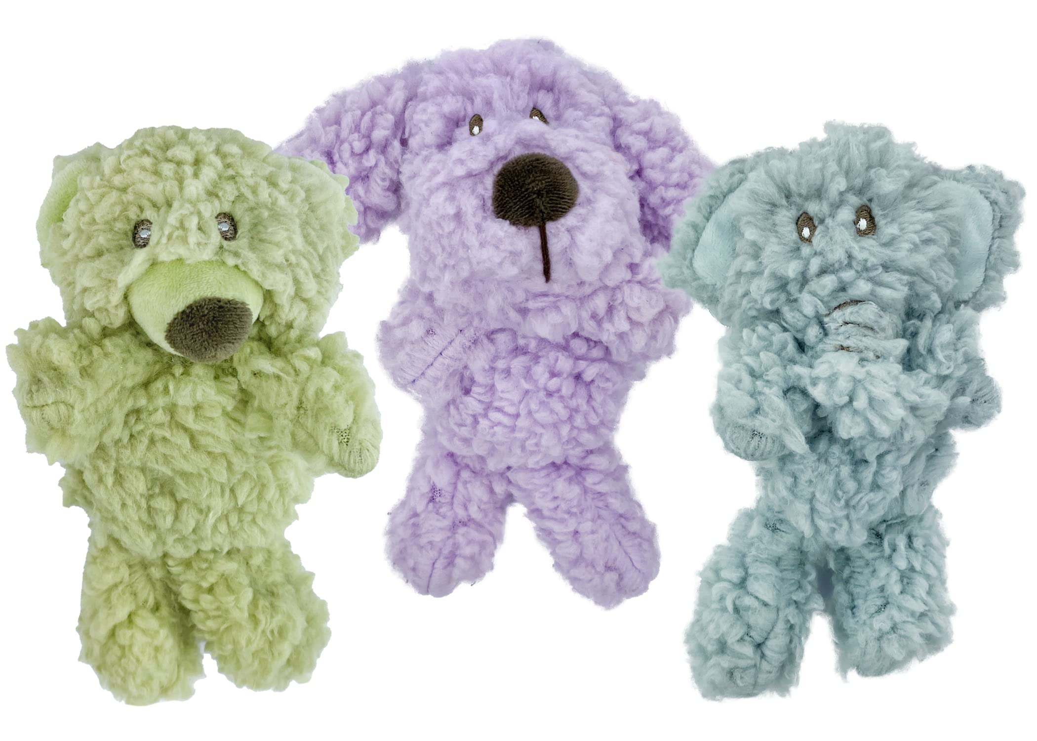 Multipet Aromadog Fleece Plush Dog Toy, 6'' Calming Blend of Essential Oils, Bear, Dog & Elephant (Pack of 3)