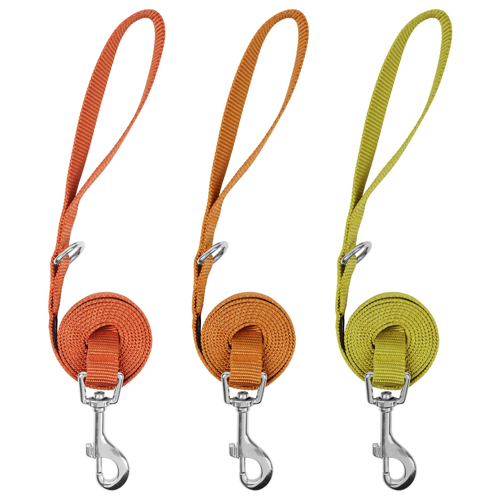 Azuza 3 Pack Fall Nylon Dog Leashes Strong & Durable Basic Dog Leash With Easy To Use Collar Hook For Puppy And Small Dogs, Xs (