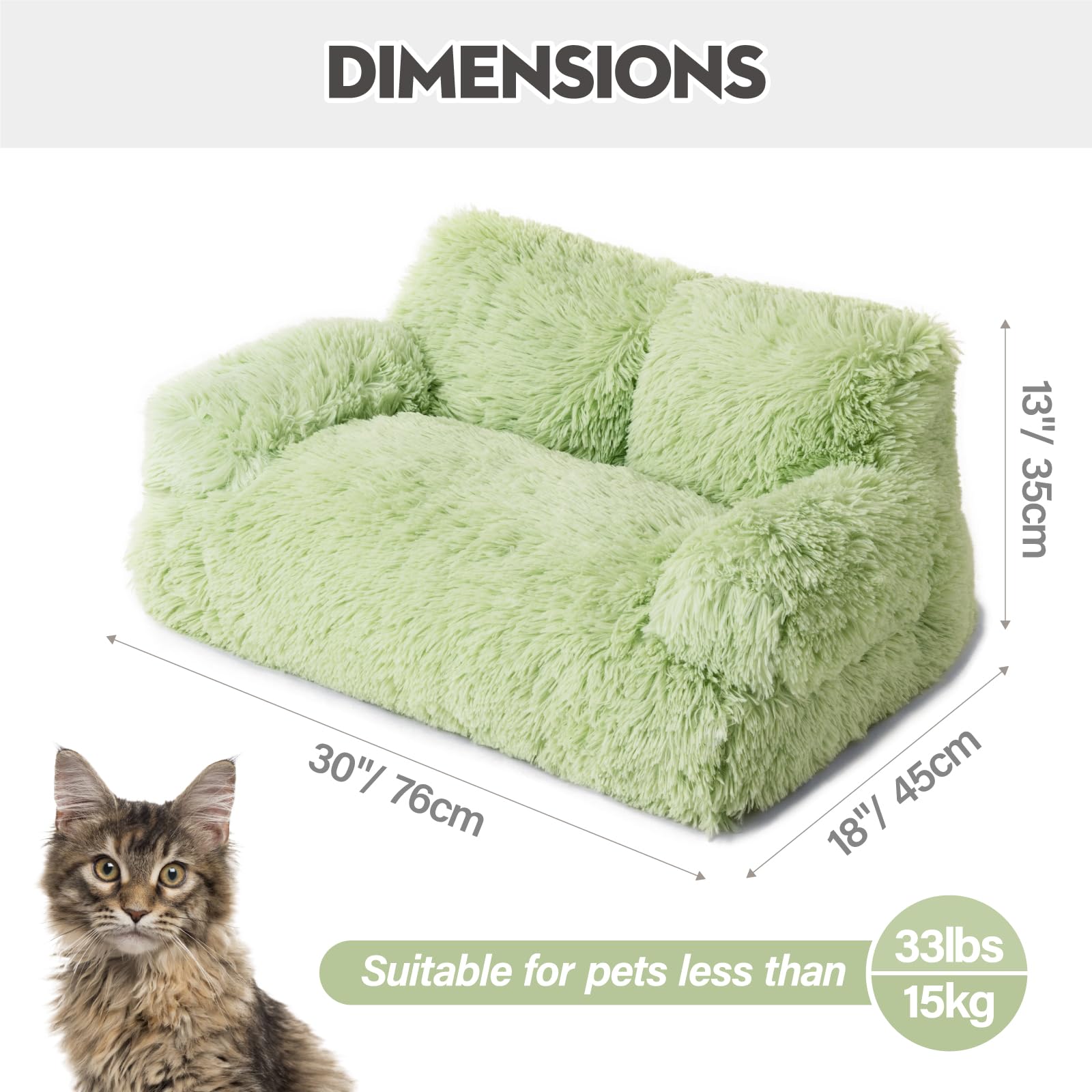 Mewoo Dog Couch, Small Dog Bed With Removable Washable Cover, Cute Cat Couch For Pets, Cat Beds For Indoor Cats With Anti-Slip B