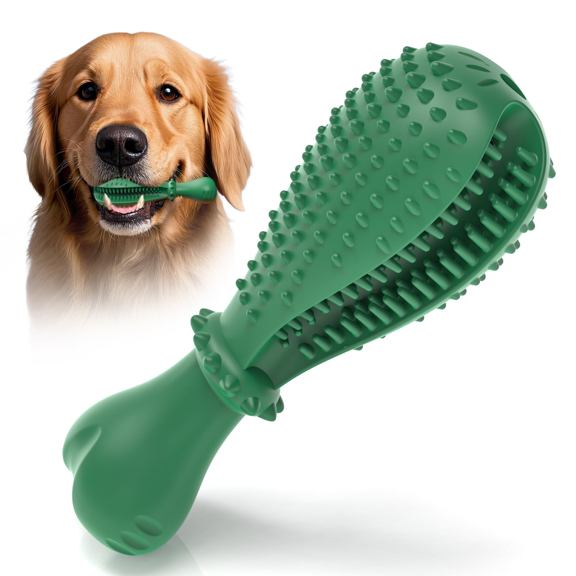 Beah Durable Dog Chew Toys Teeth Care, Long Lasting Natural Rubber Dog Toys With Small Grooves, Interactive Teething Toys For Me