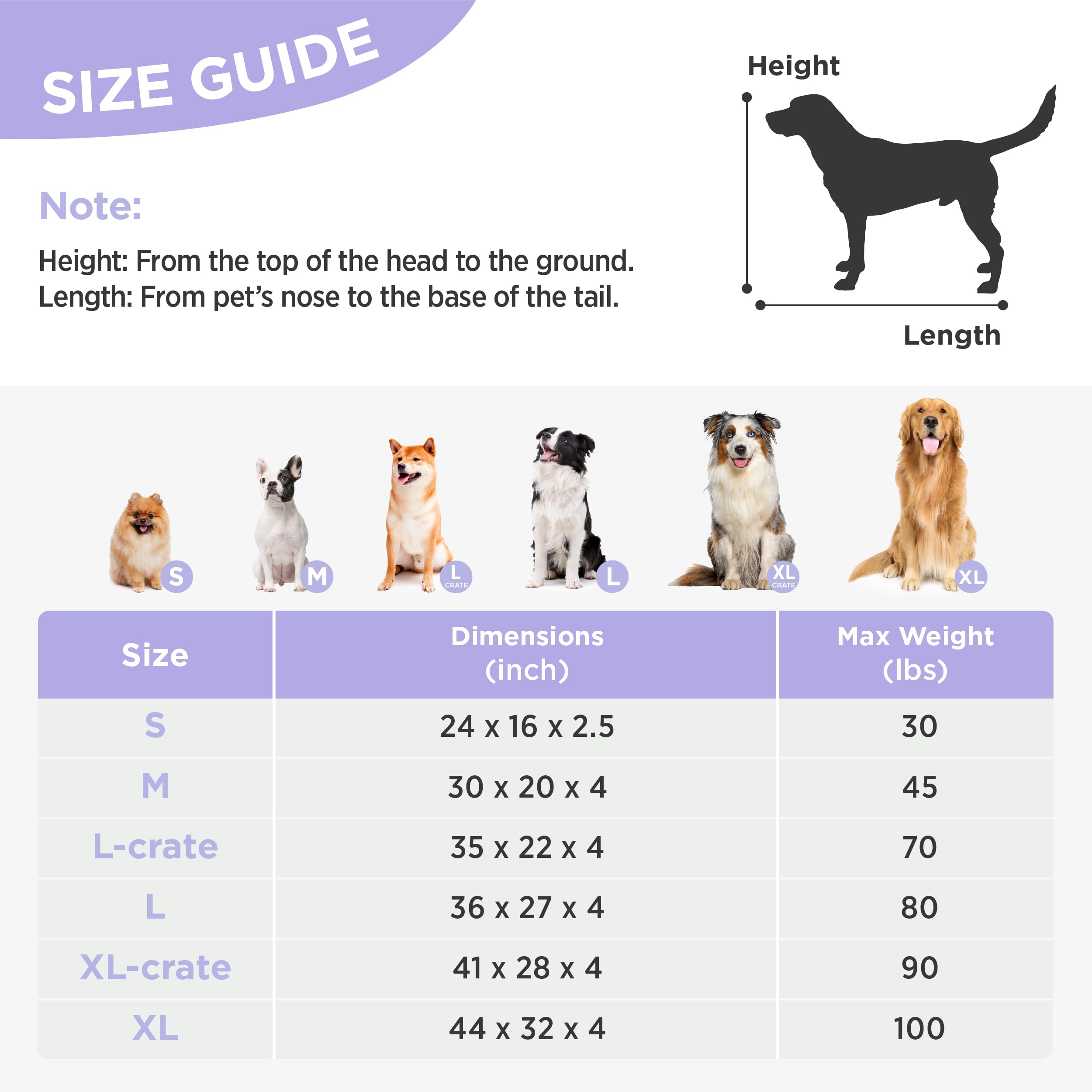 LE SURE Large Dog Bed - Thick Foam Pet Bed with Removable Cover, 36"x27", Brown Checks, Anti-Slip Bottom, Modern Plush Design