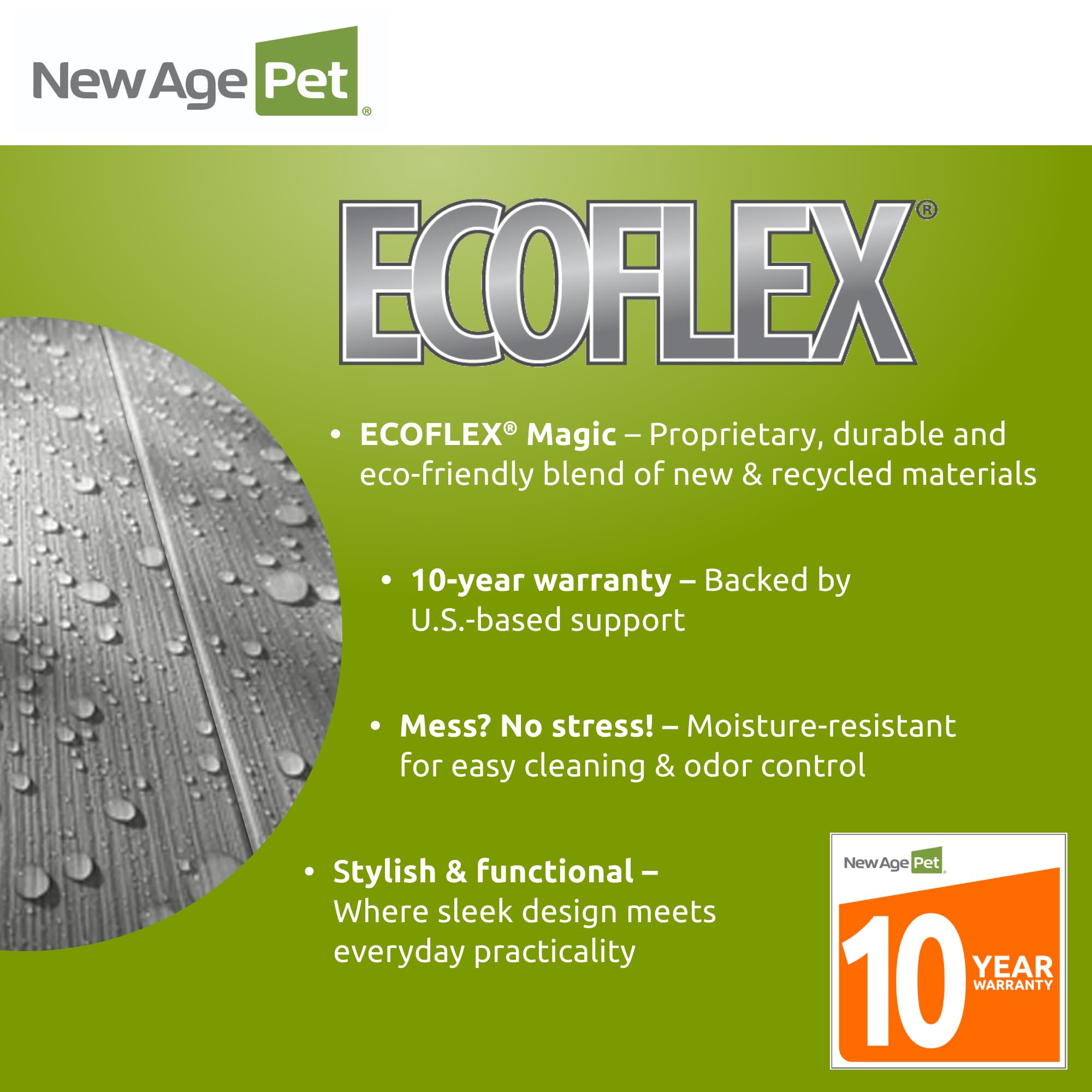 New Age Pet ECOFLEX Sonoran Tortoise House Pen - Durable, Non-Toxic Wood Plastic Composite Outdoor Habitat with NeveRust Stainle