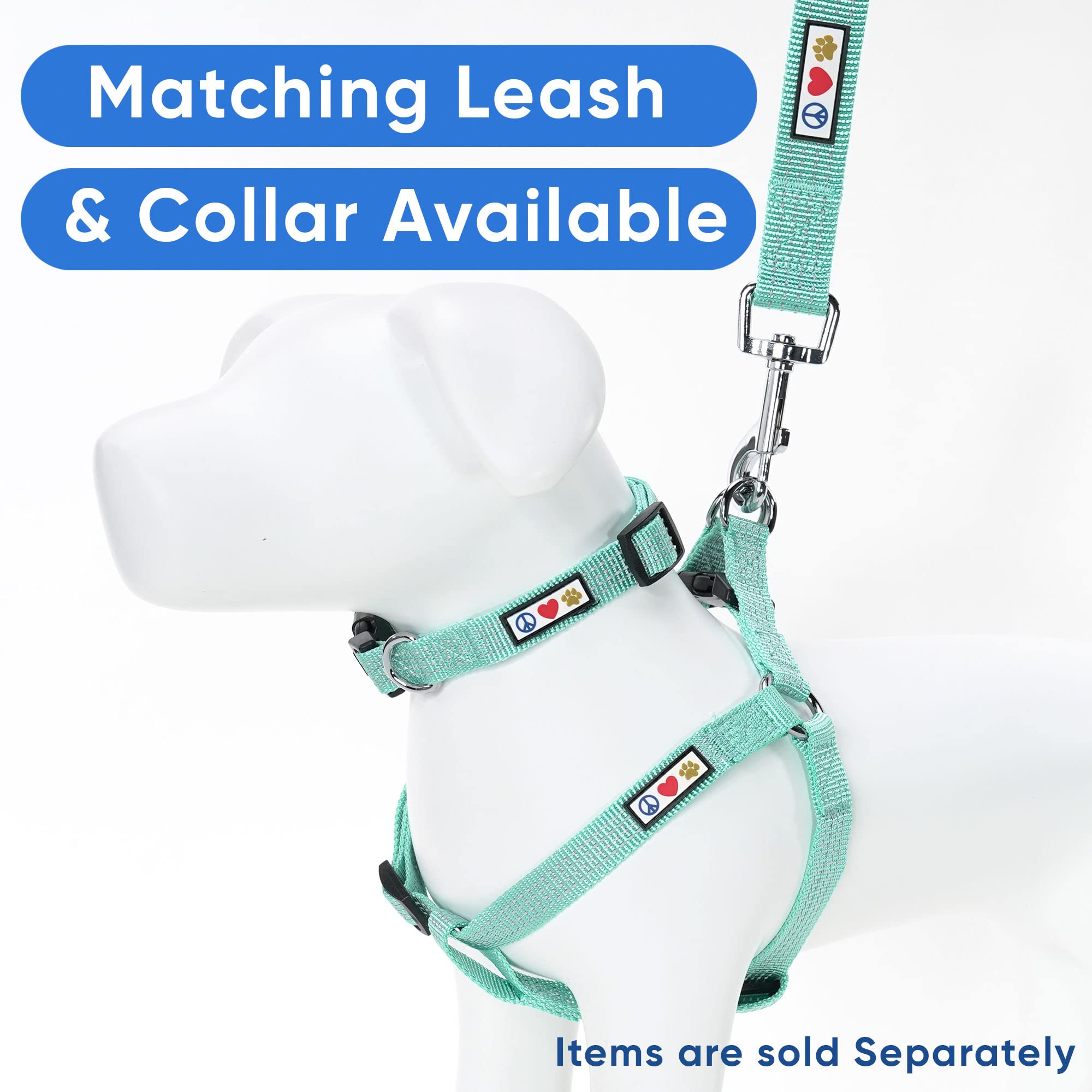 Pawtitas Dog Harness For Large Dogs Teal Dog Harness Step In From A Senior Dog To A Puppy Harness Adjustable Reflective Dog Harn