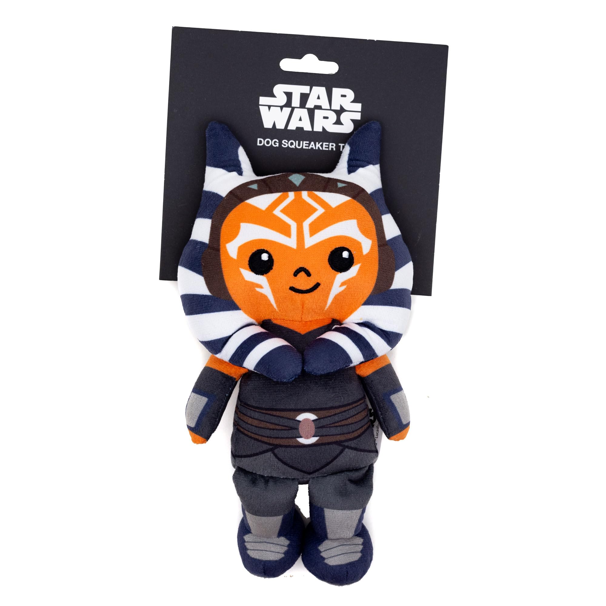Star Wars Squeaky Plush Dog Toy for Large, Medium & Small Dogs, Ahsoka Tano, 3 x 6
