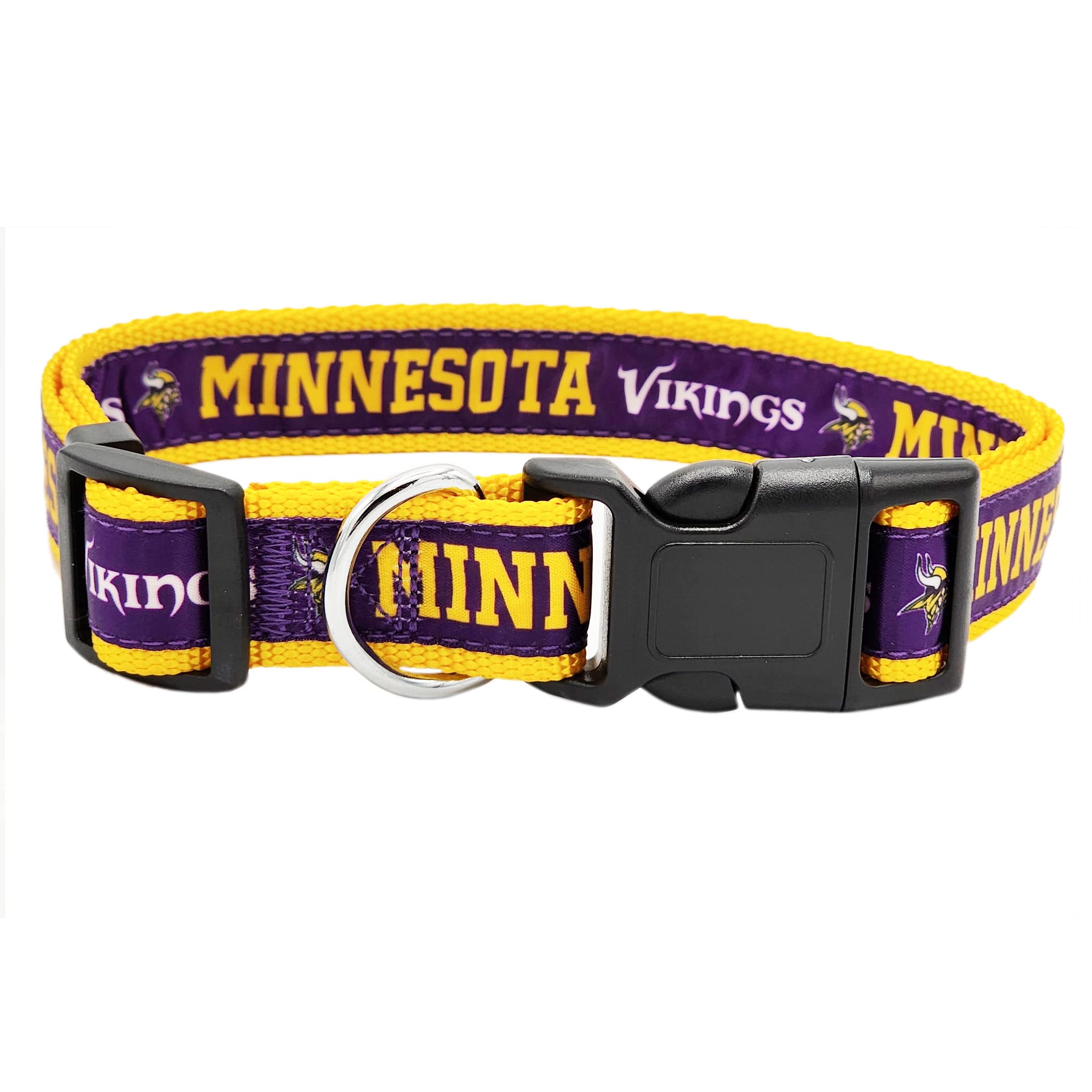 Pets First NFL Minnesota Twins Licensed PET COLLAR, Small - Heavy-Duty, Strong, and Durable Dog Collar. Available in 31 Football
