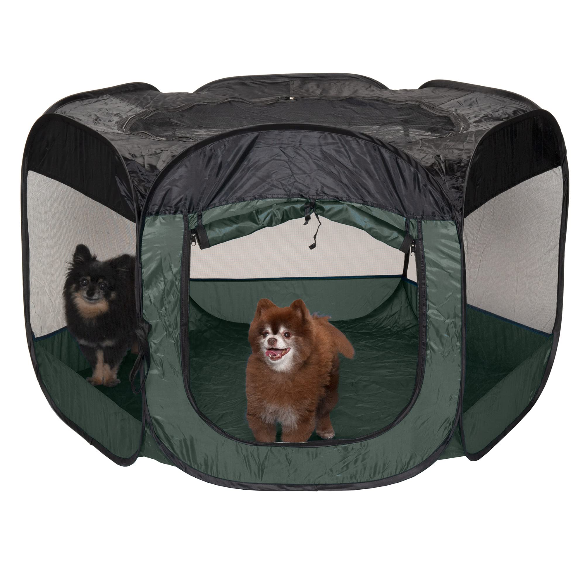 Furhaven Pop Up Playpen Pet Tent Playground - Hunter Green, Extra Large