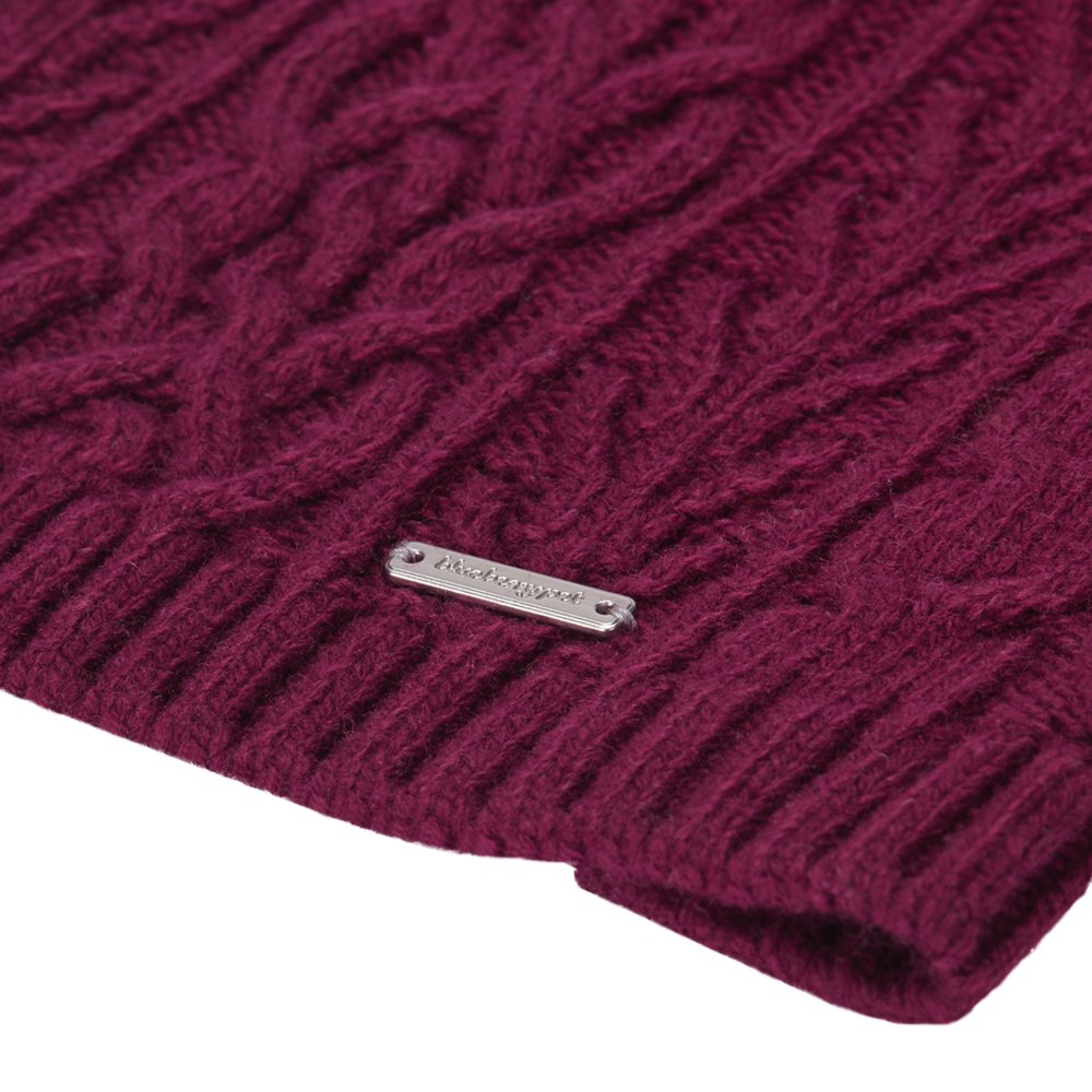 Blueberry Pet Classic Dog Sweater Wool Blend Cable Knit Pullover Crewneck Winter Clothes In Burgundy, Back Length 22'', Large Wa