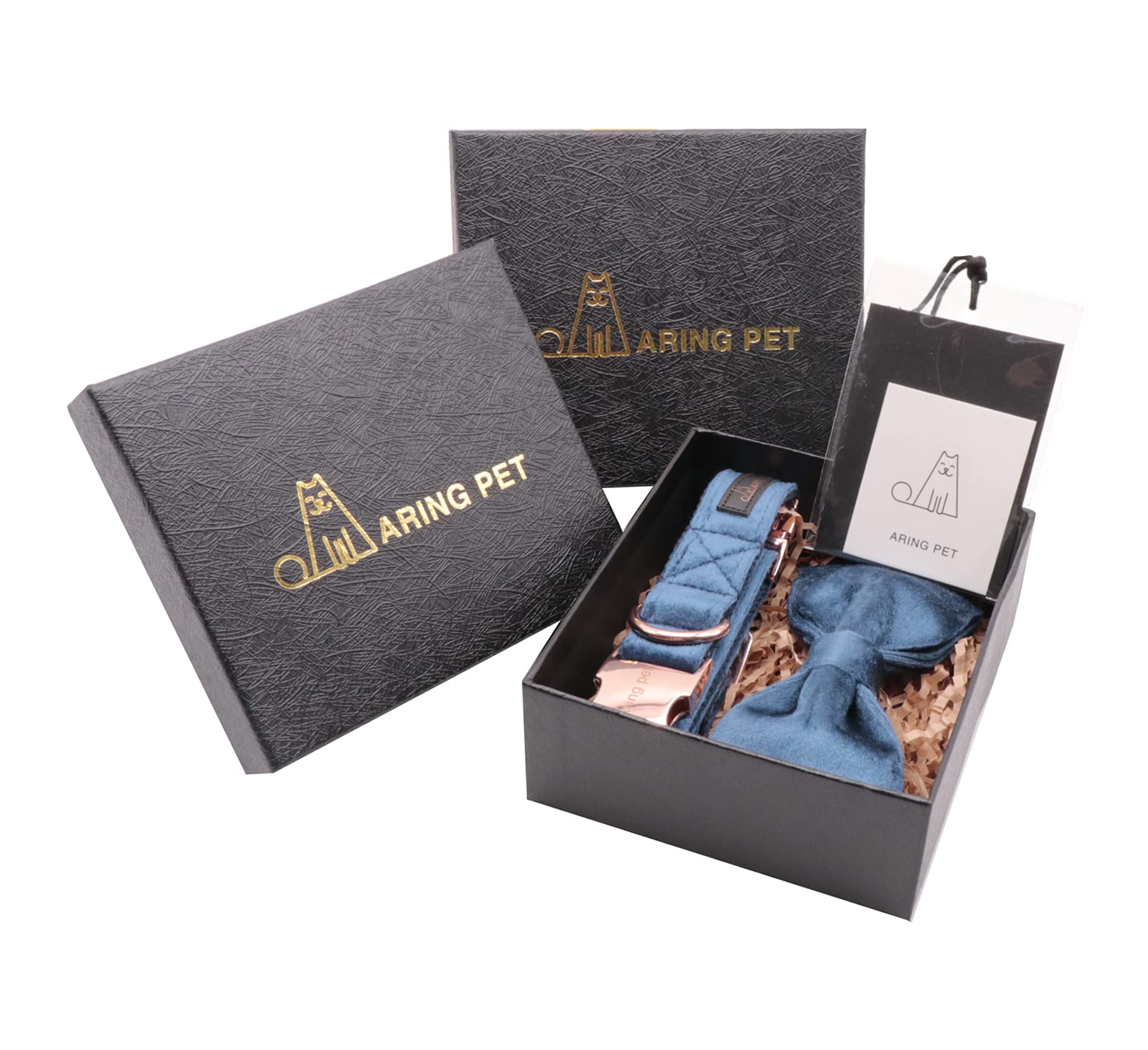 Aring Pet Bowtie Dog Collar-Velvet Dog Collars With Removable Bowtie, Cute & Comfortable Dog Collar.