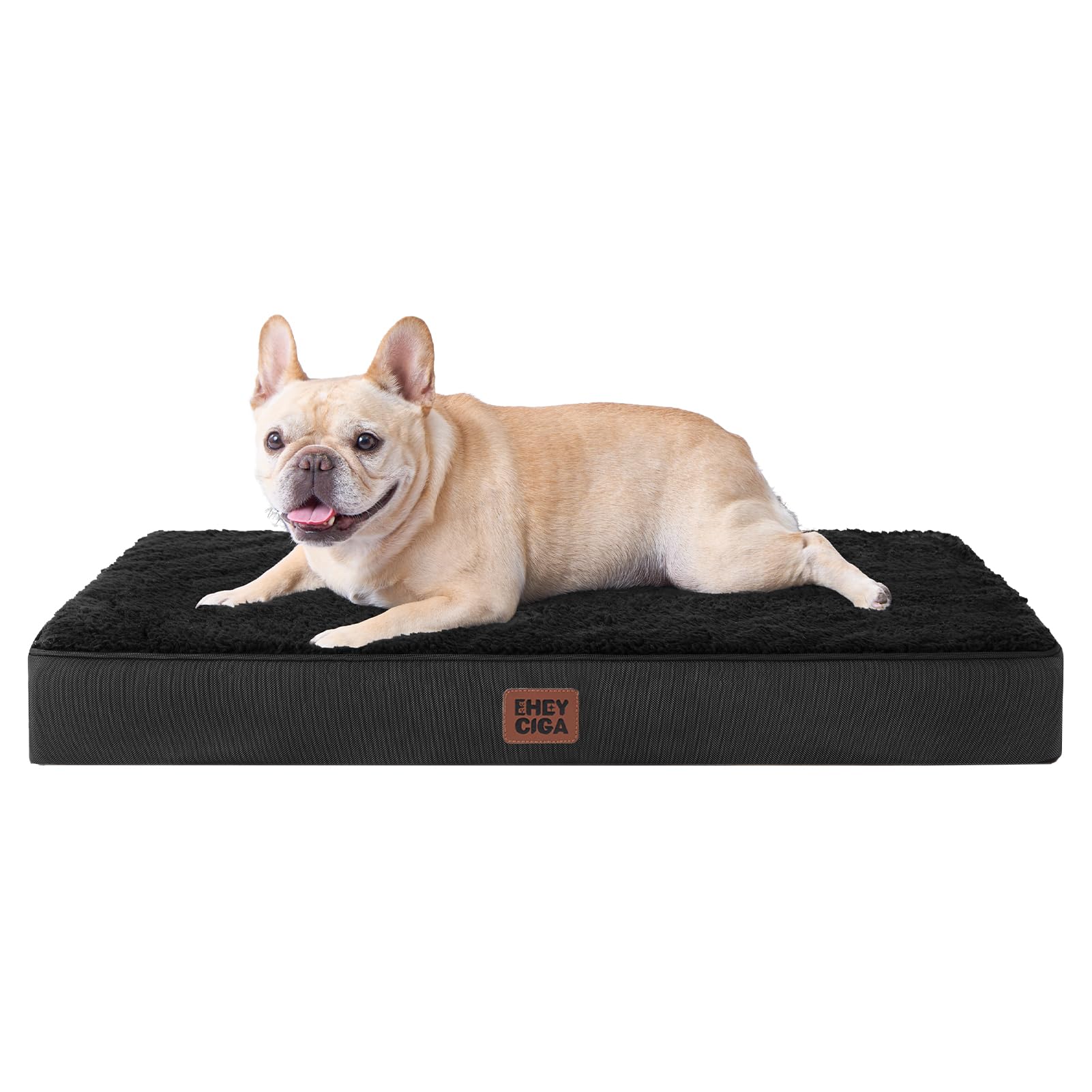 Eheyciga Orthopedic Medium Dog Beds For Small Dogs With Removable Washable Cover For Crate, Black, 30X20