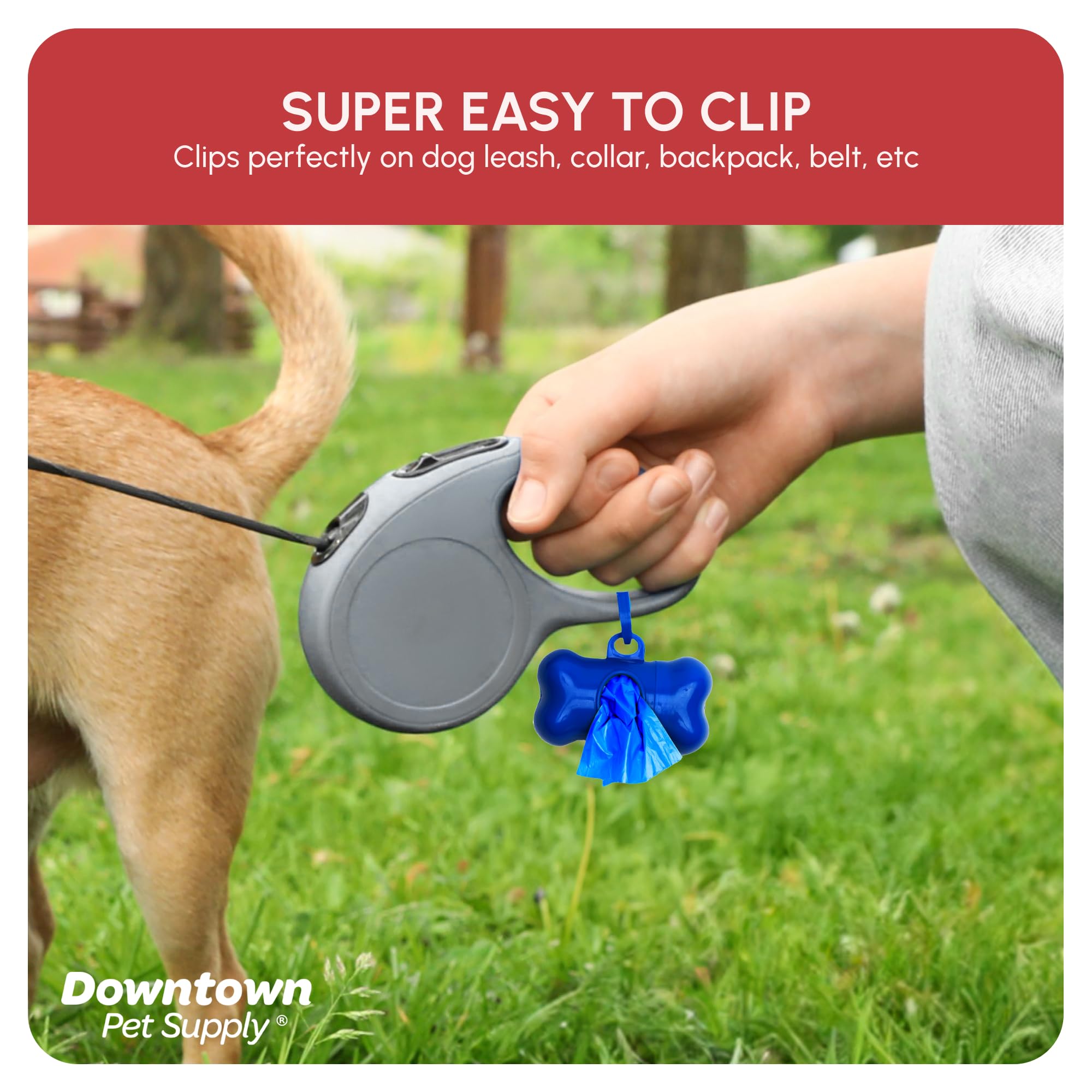Downtown Pet Supply Dog Poop Bags - Leak-Proof, Unscented, 1000 Ct, Rainbow, Includes 2 Dispensers, Fits Leashes & Harnesses