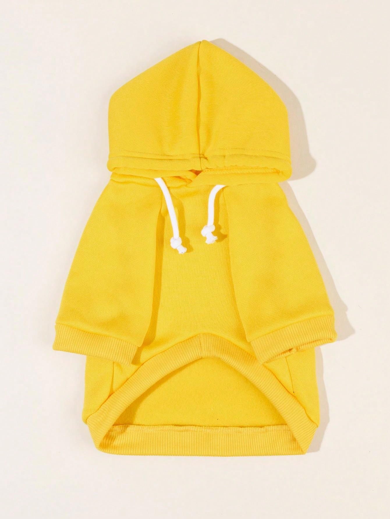 Qwinee Basic Dog Hoodie, Dog Warm Jacket, Cat Apparel, Dog Shirt, Dog Clothes For Puppy Kitten Small Medium Dogs Cats Yellow L