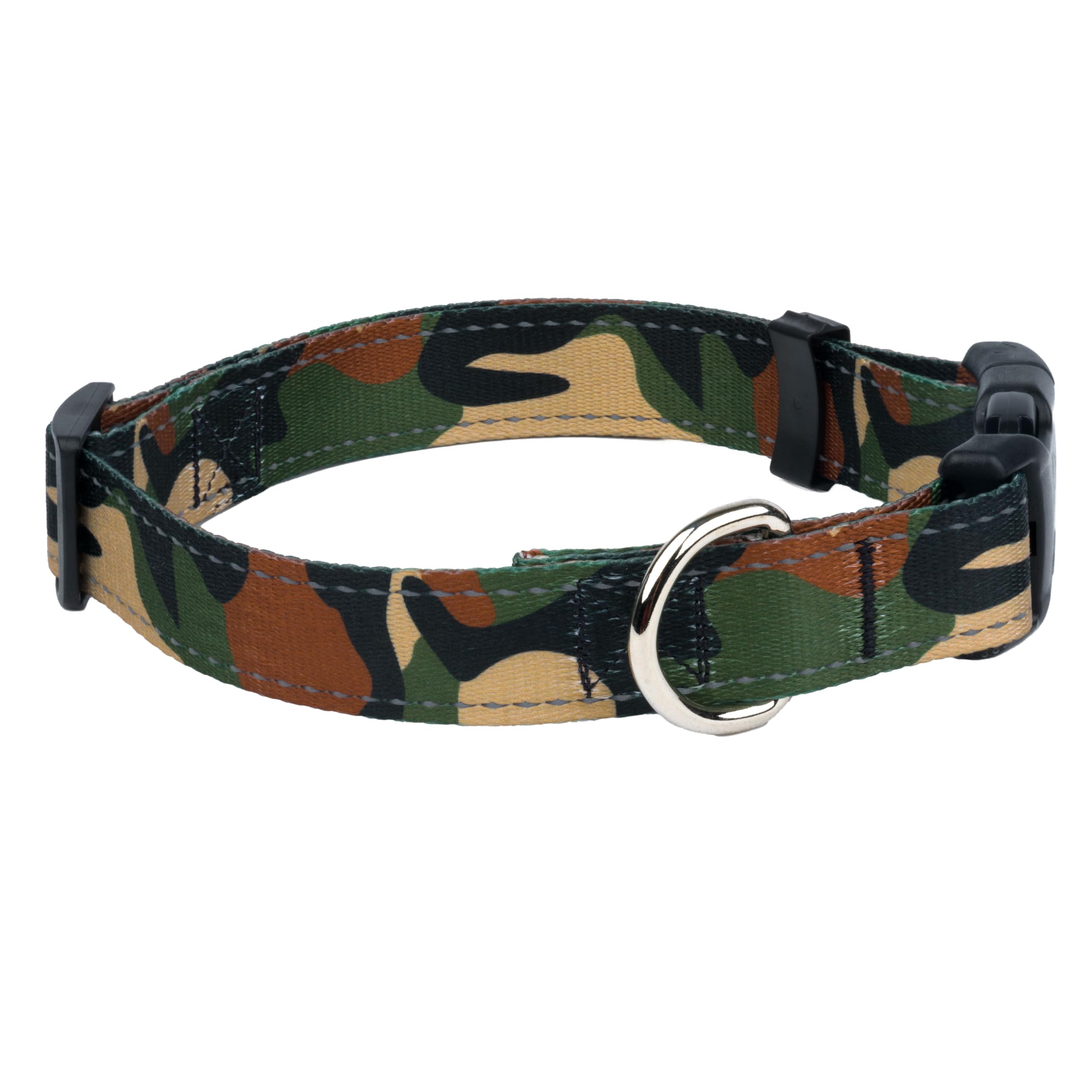 Country Brook Petz - Deluxe Woodland Camo Hd Reflective Dog Collar - Made In The U.S.A. With 11 Night Safe Designs (5/8 Inch, Sm