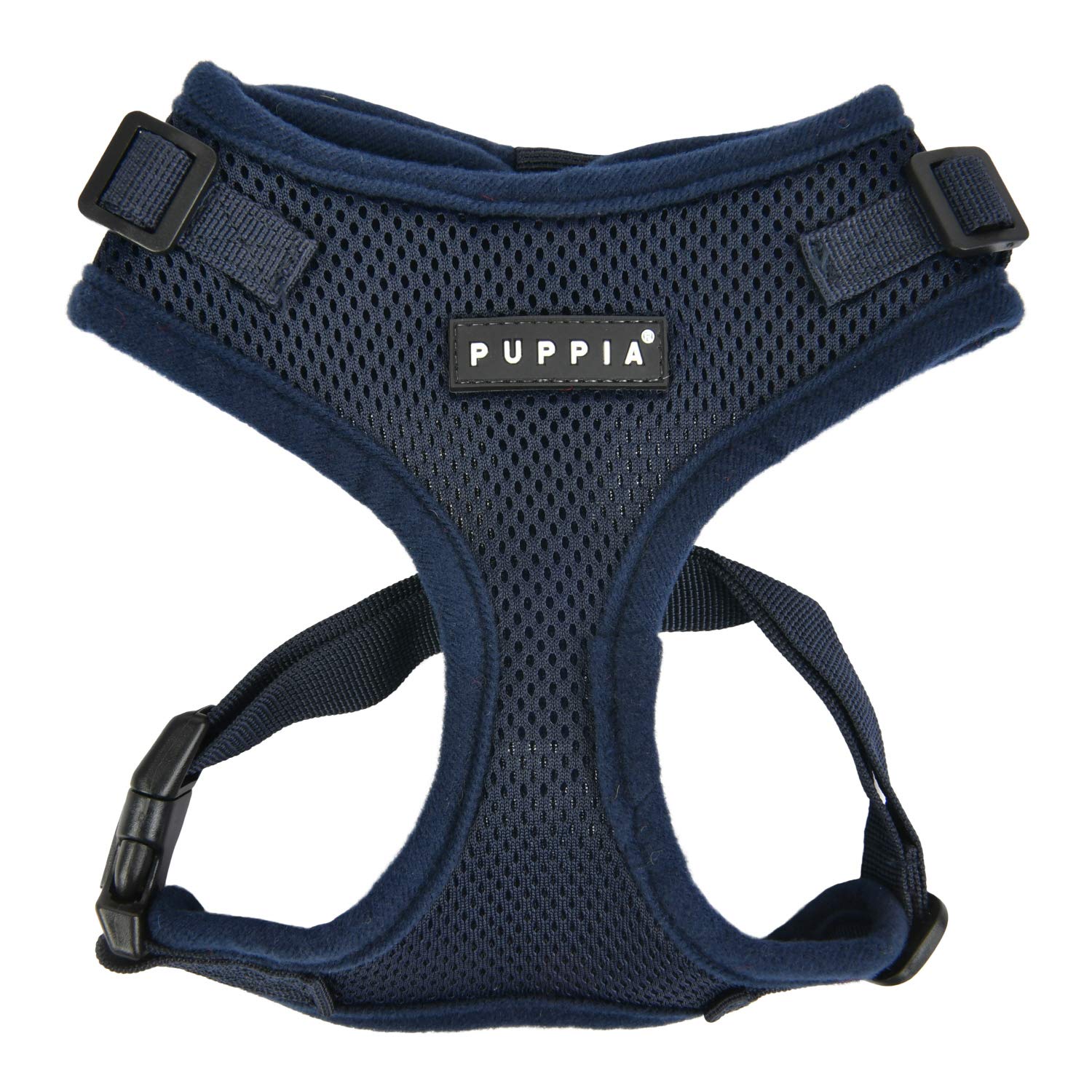 Authentic Puppia Ritefit Harness With Adjustable Neck, Navy, Medium