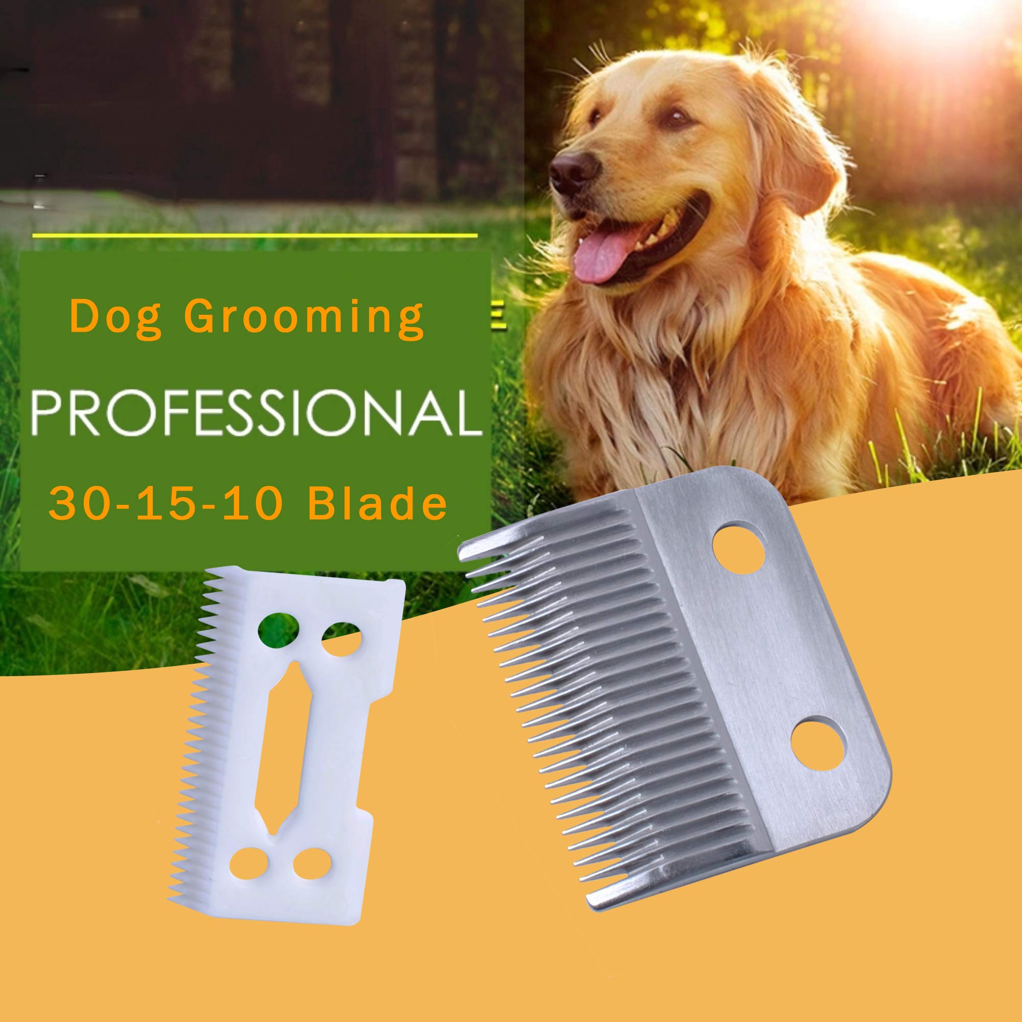 Poweka Replacement Clipper Blade Set - Stainless Steel, Silver, Model #30-15-10, 2 Piece for W-AHL Pro Ion & Deluxe U-Clip