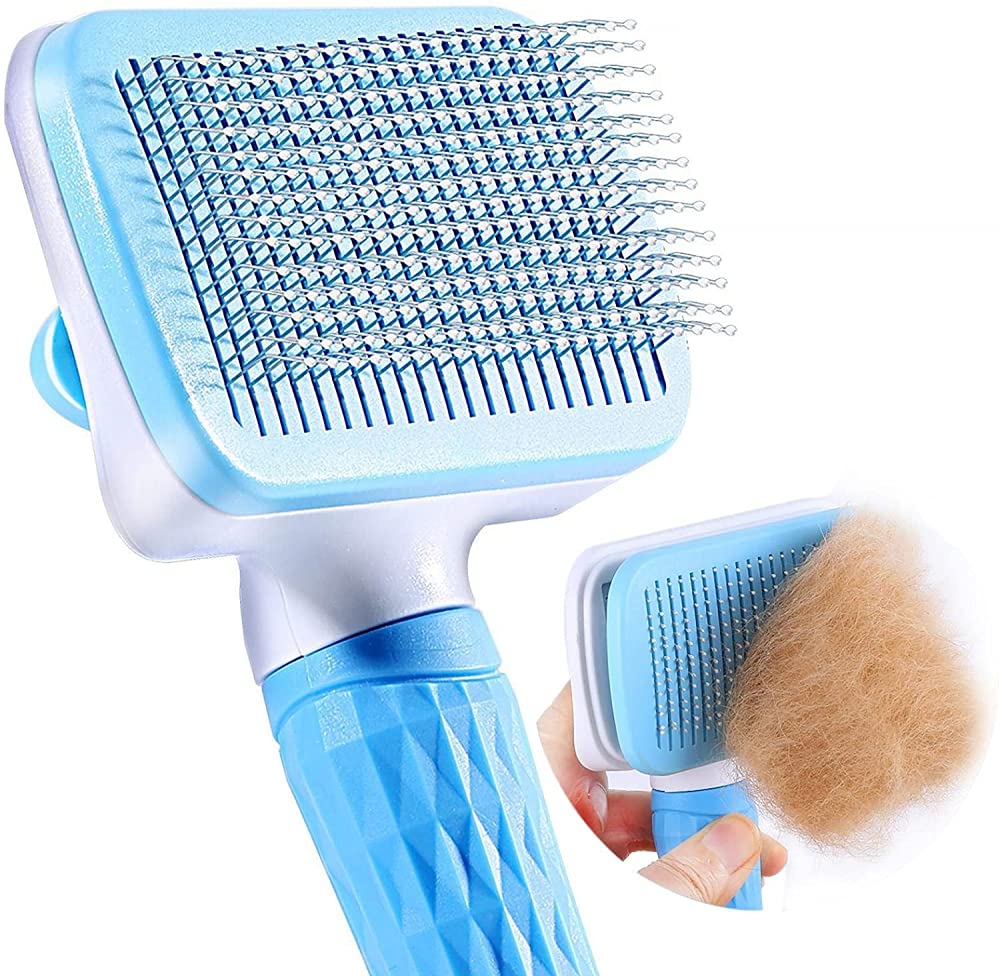 Qpets Slicker Dog Comb, Dog Hair Brush Pet Grooming Brush, Pet Massaging Brush Use To Clean Loose Fur & Dirt Great For Dogs And 