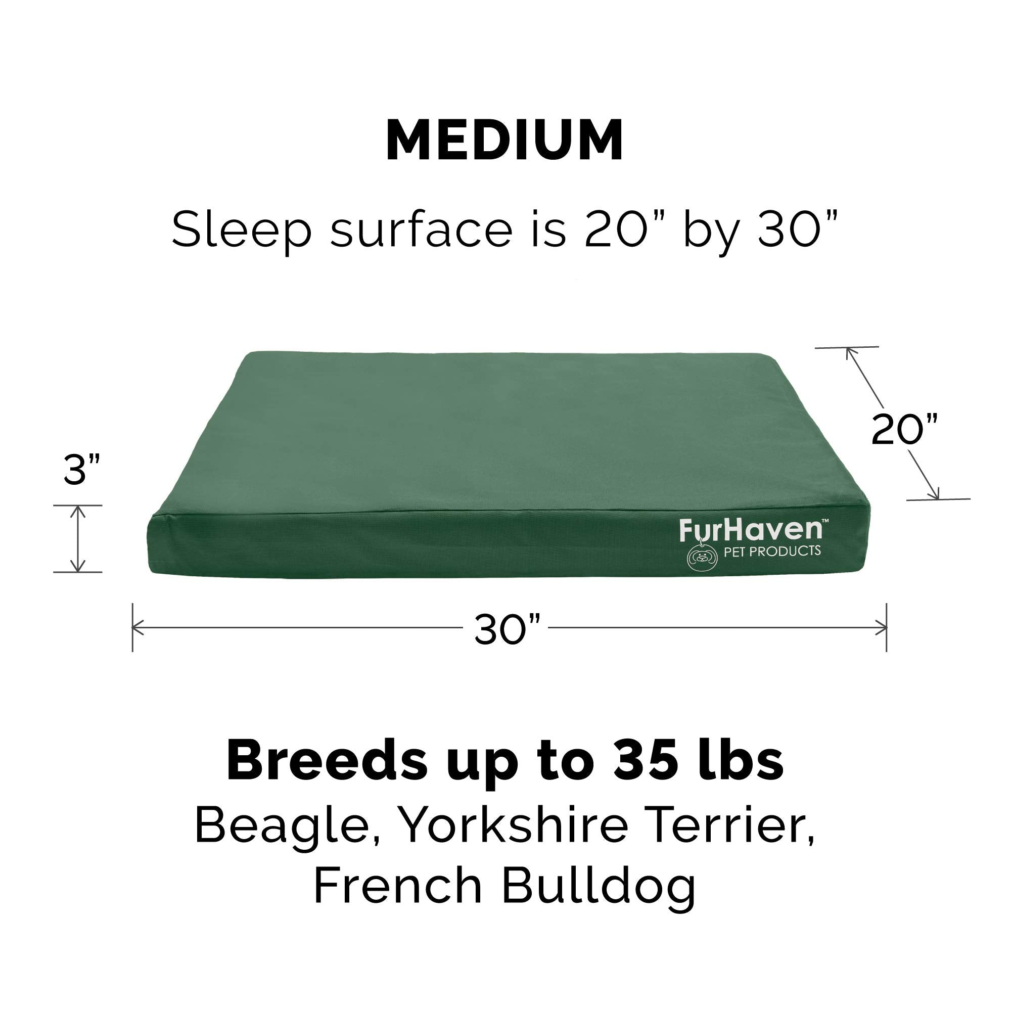 Furhaven Water-Resistant Cooling Gel Dog Bed for Medium/Small Dogs w/ Removable Washable Cover, For Dogs Up to 35 lbs - Indoor/O