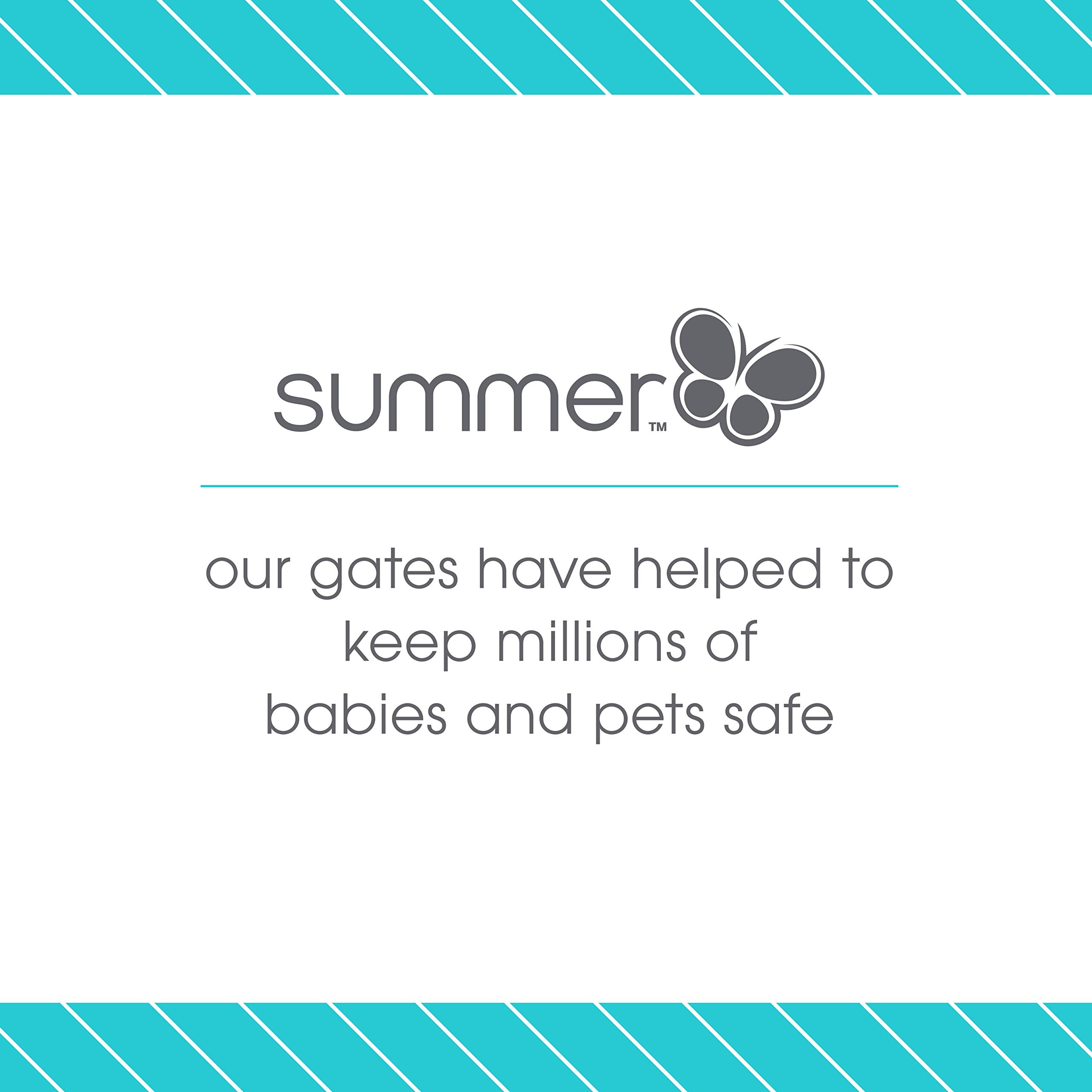 Summer Infant Indoor & Outdoor Multi Function Walk-Thru Baby Gate, Fits Openings 27.5'-42' Wide, Gray Plastic, For Doorways And Stairways, 28” Tall Walk-Through Baby And Pet Gate