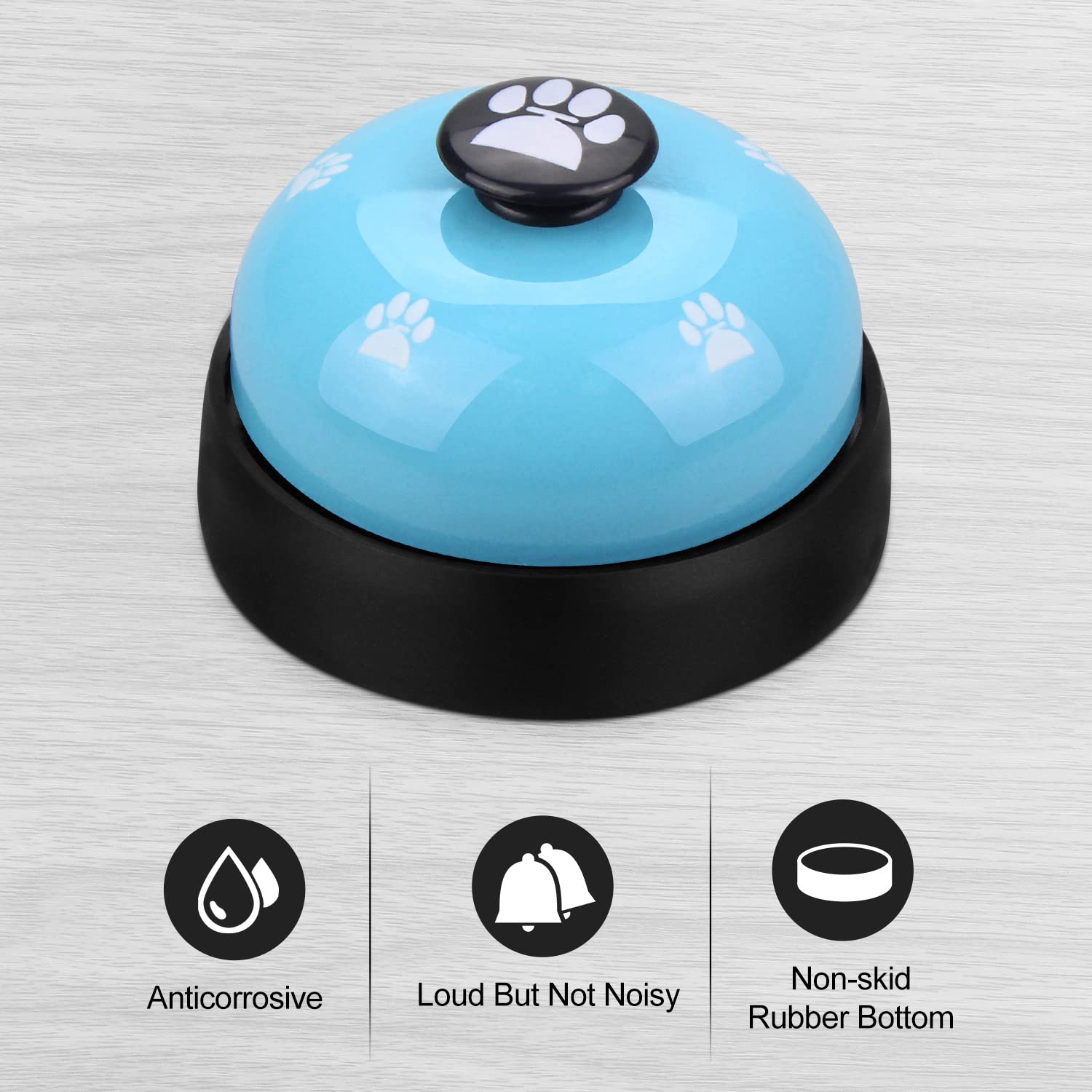 Comsmart Dog Potty Training Bells, 2 Metal Dog Paw Print Pet Bells With Non-Skid Rubber Base For Dog Cat Puppy Kitten Potty Trai