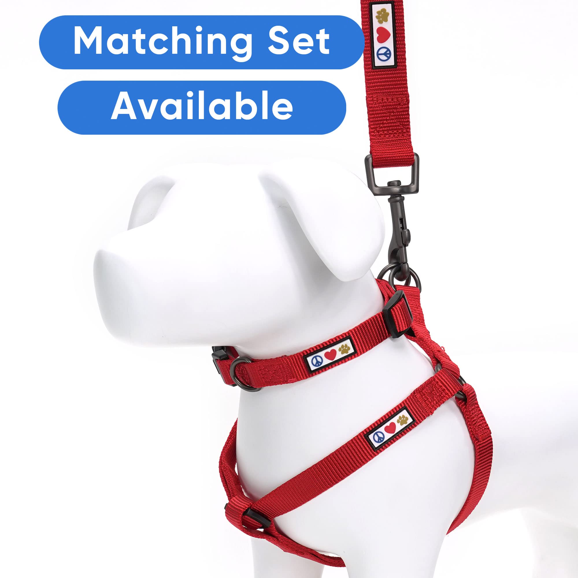 Pawtitas 6 FT Comfortable Leash - Solid Color, Medium/Large, Red, 6 ft, Dog Training Leash