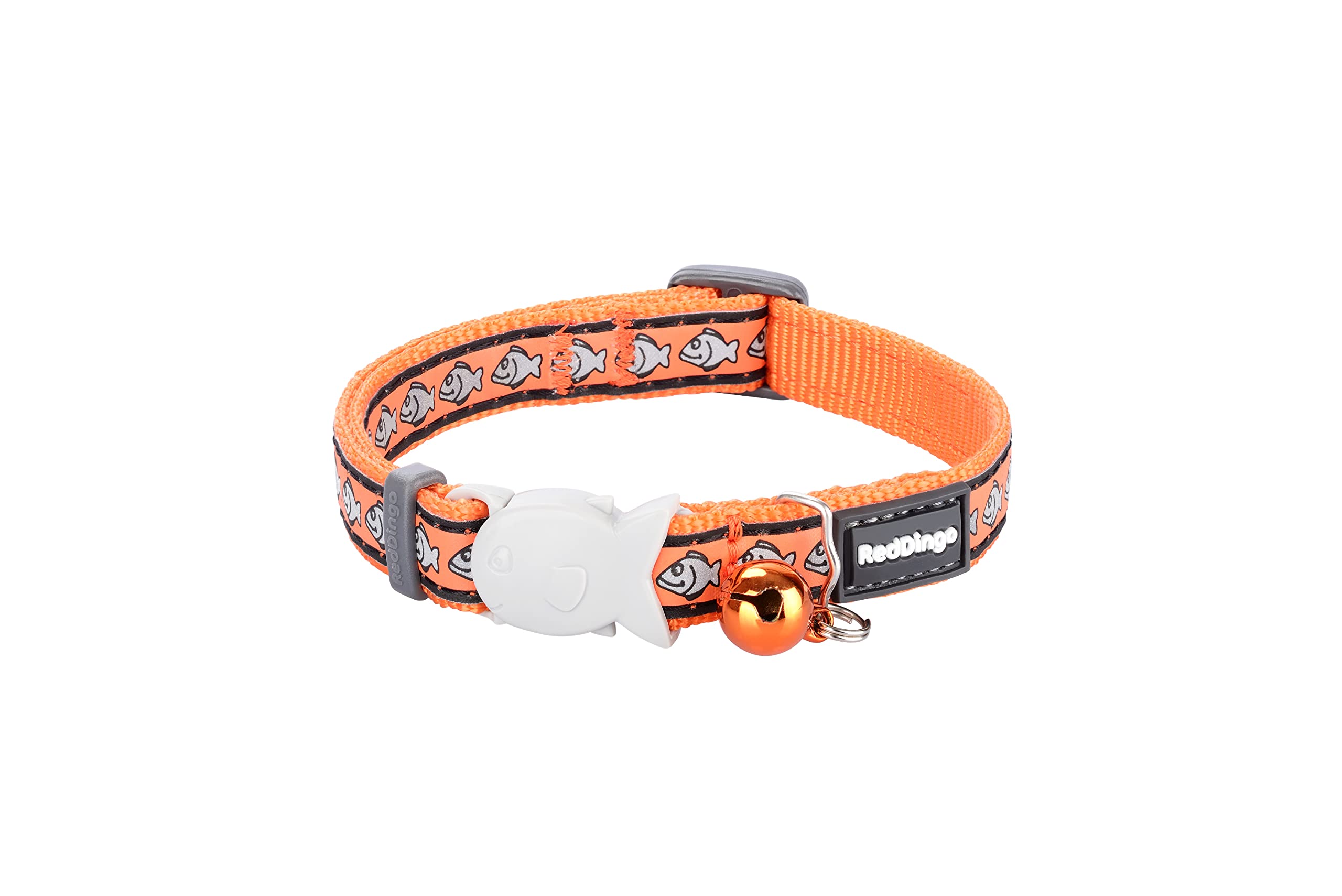 Red Dingo Reflective Cat Collar, One Size Fits All, Orange