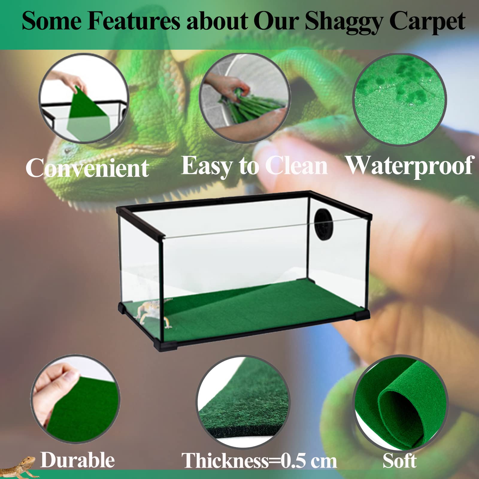 Hercocci 2 Pack Reptile Carpet, 39