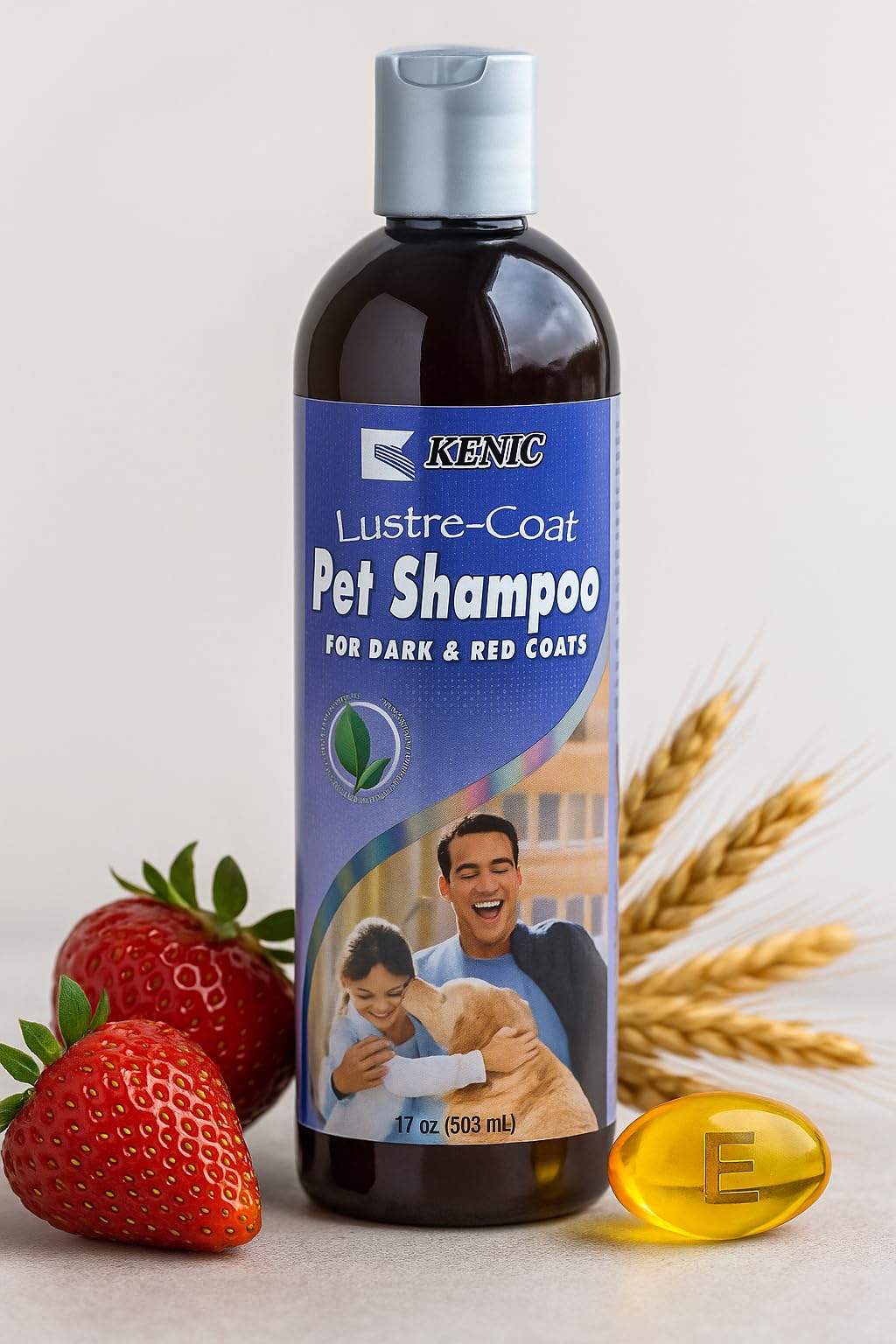 Kenic Dark Coat Dog & Cat Conditioning Shampoo - Enhances Deep Coat Color & Shine, Soap & Paraben-Free Grooming Formula, Made in