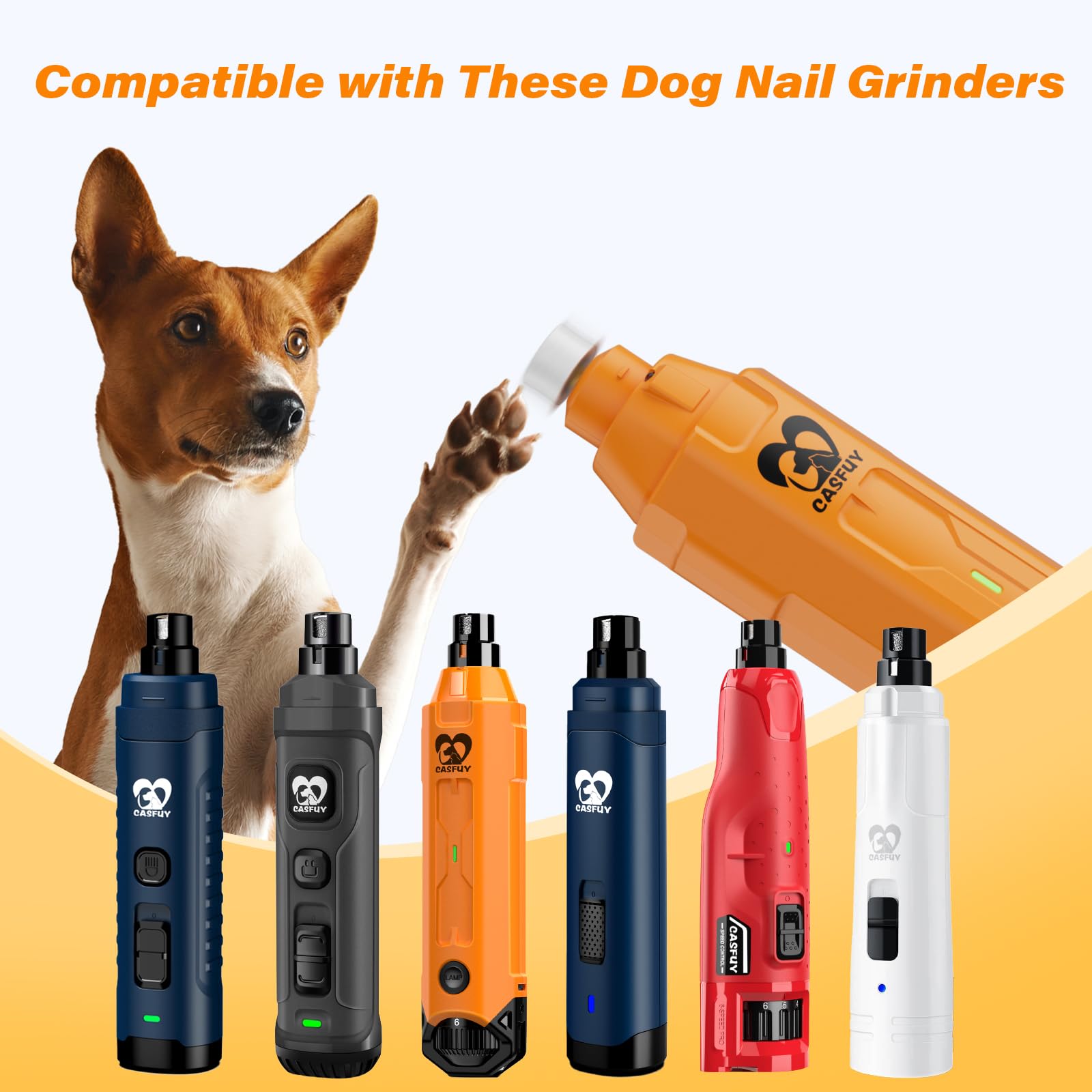 Casfuy Dog Nail Grinder Wheel Replacement – Fits N10, N20, N30, N50, N60, N65 – Plastic, Gold