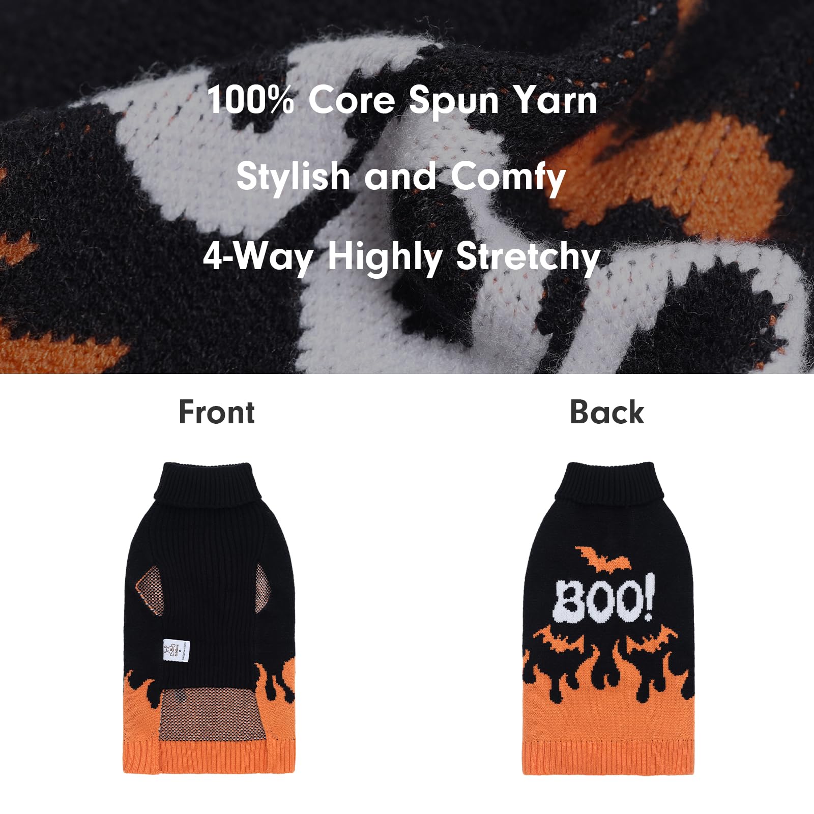Cutebone Halloween Dog Sweater - Skull Pullover For Small, Medium Dogs - Winter Coat For Chihuahua, Yorkie, Teacup Ds99M