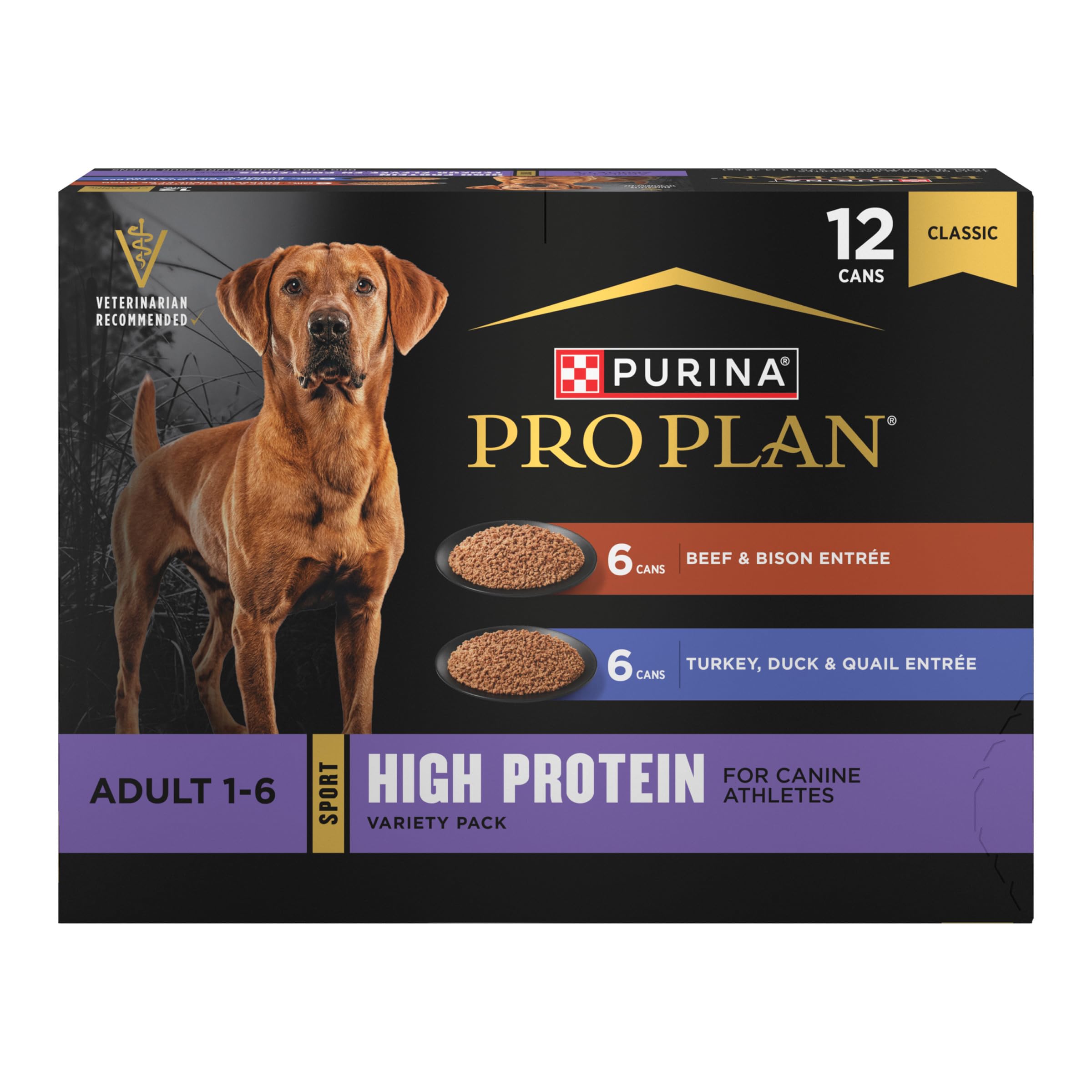 Purina Pro Plan Sport High Protein Wet Dog Food, Beef and Bison Entr  e and Turkey, Duck and Quail Entr  e Variety Pack - (Pack 