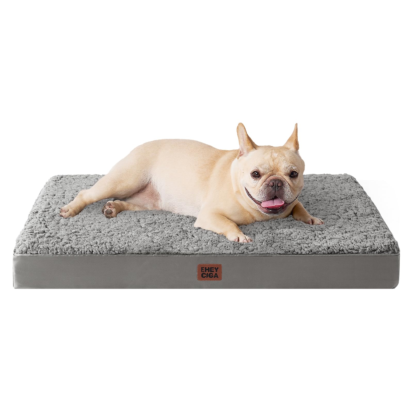 Eheyciga Orthopedic Foam Dog Bed, Medium, 30'L X 20'W X 3.5'Th, Light Grey