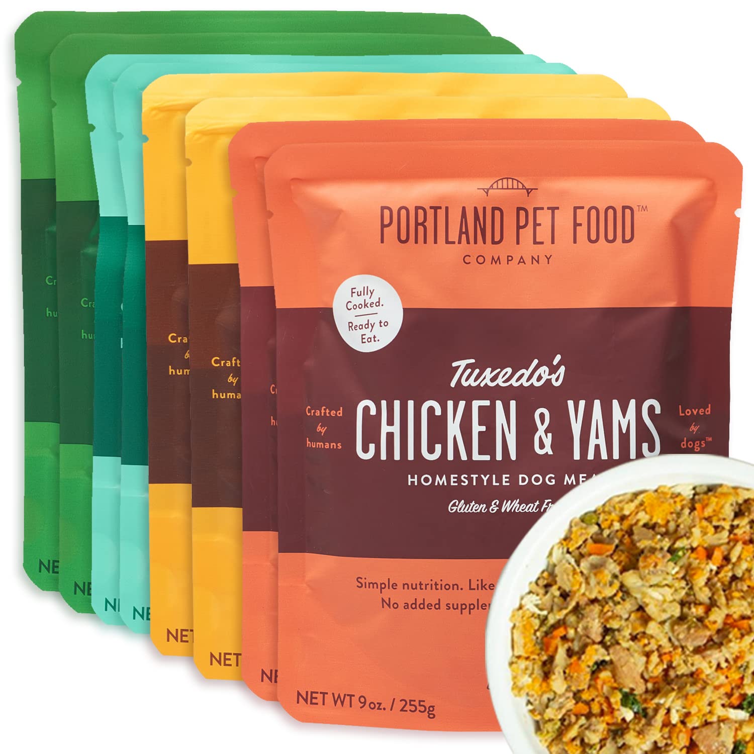 Portland Pet Food Company Fresh Dog Food Pouches - Human-Grade Topper Mix-Ins & Wet Pet Meals - Small & Large Breed Puppy & Seni