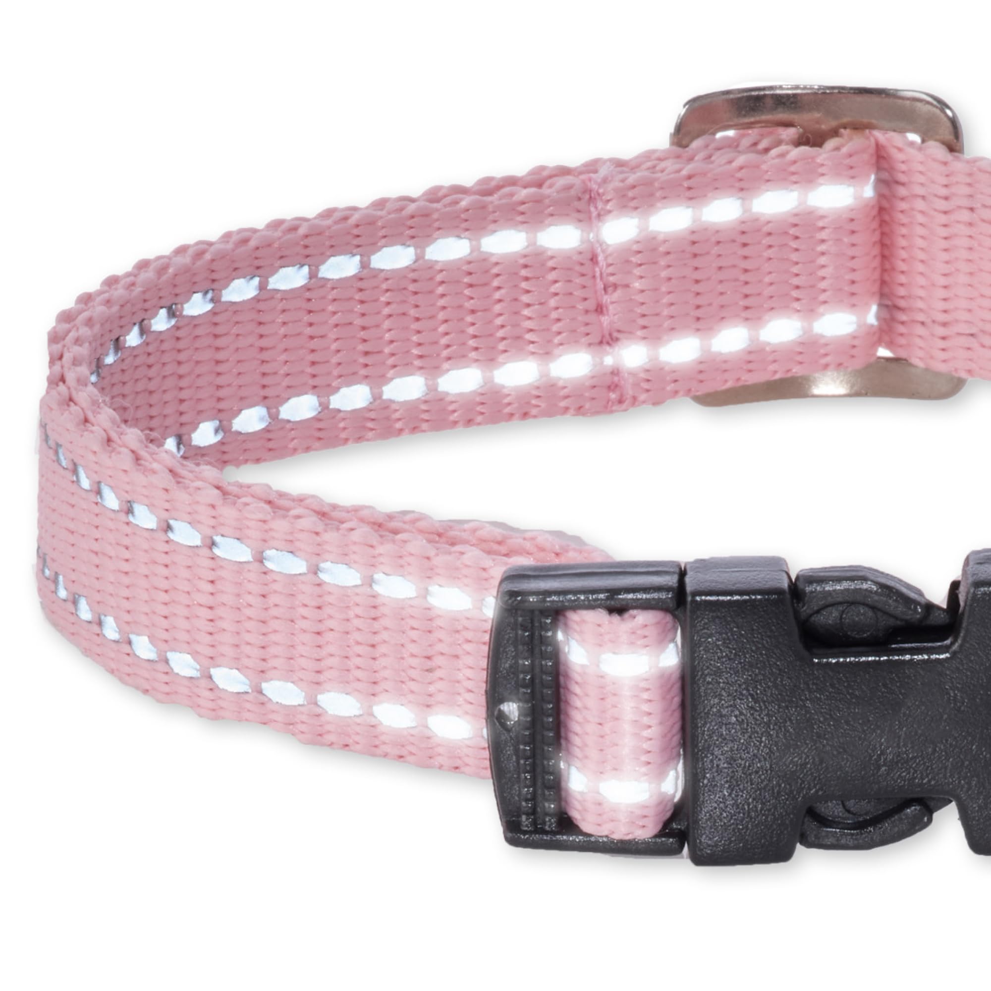 Pet Passion Adjustable Reflective Dog Pet Collar For Small, Medium And Large Dogs, Pink, X-Small